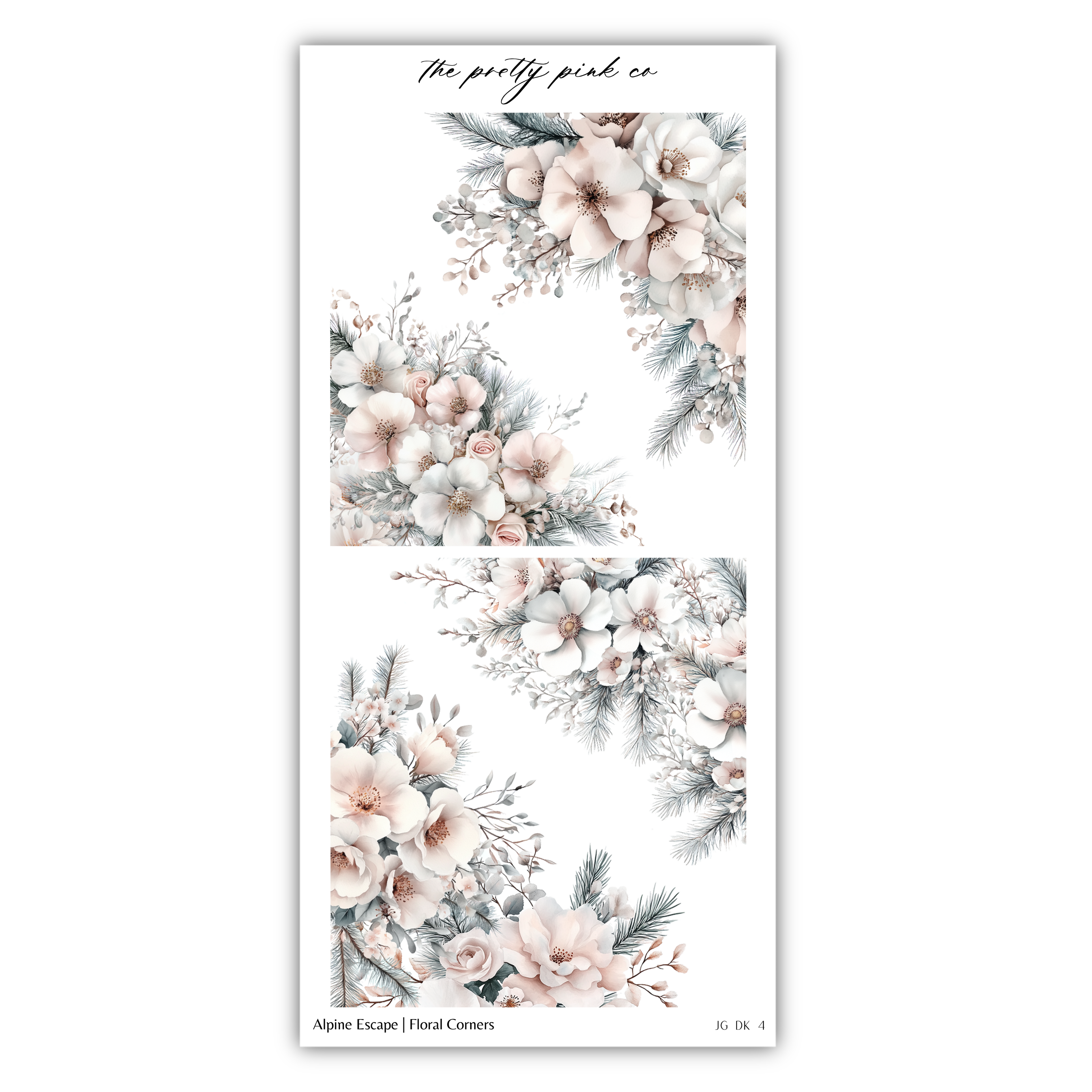 a sticker with flowers and leaves on it