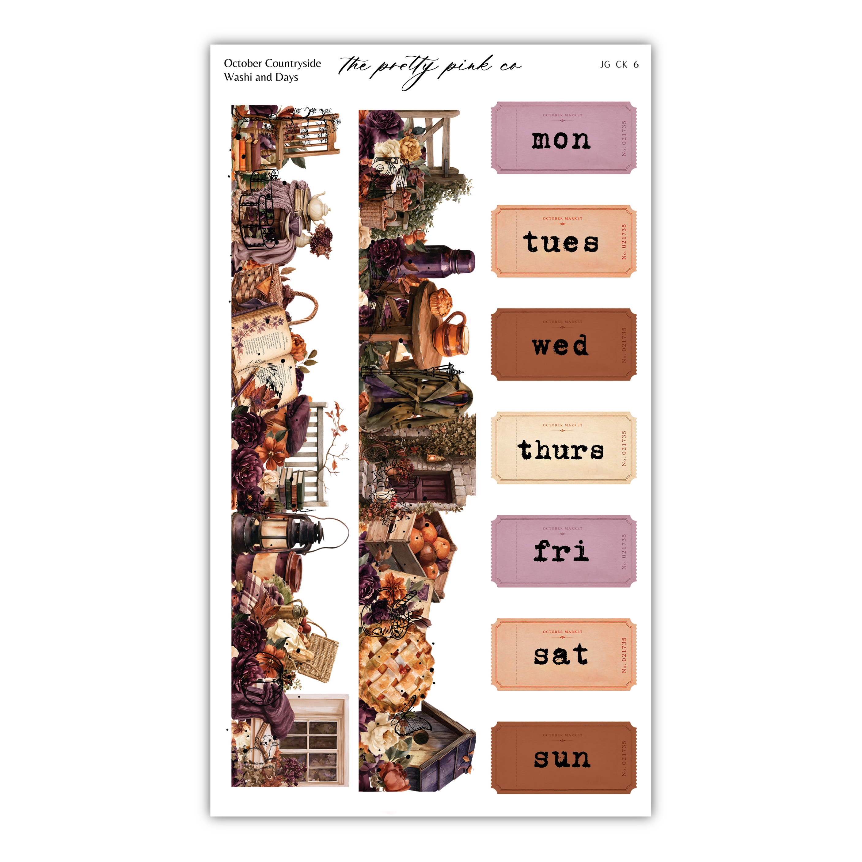 The image is a collage of various autumn-themed items, including pumpkins, baskets, and lanterns, arranged in a visually appealing manner.
