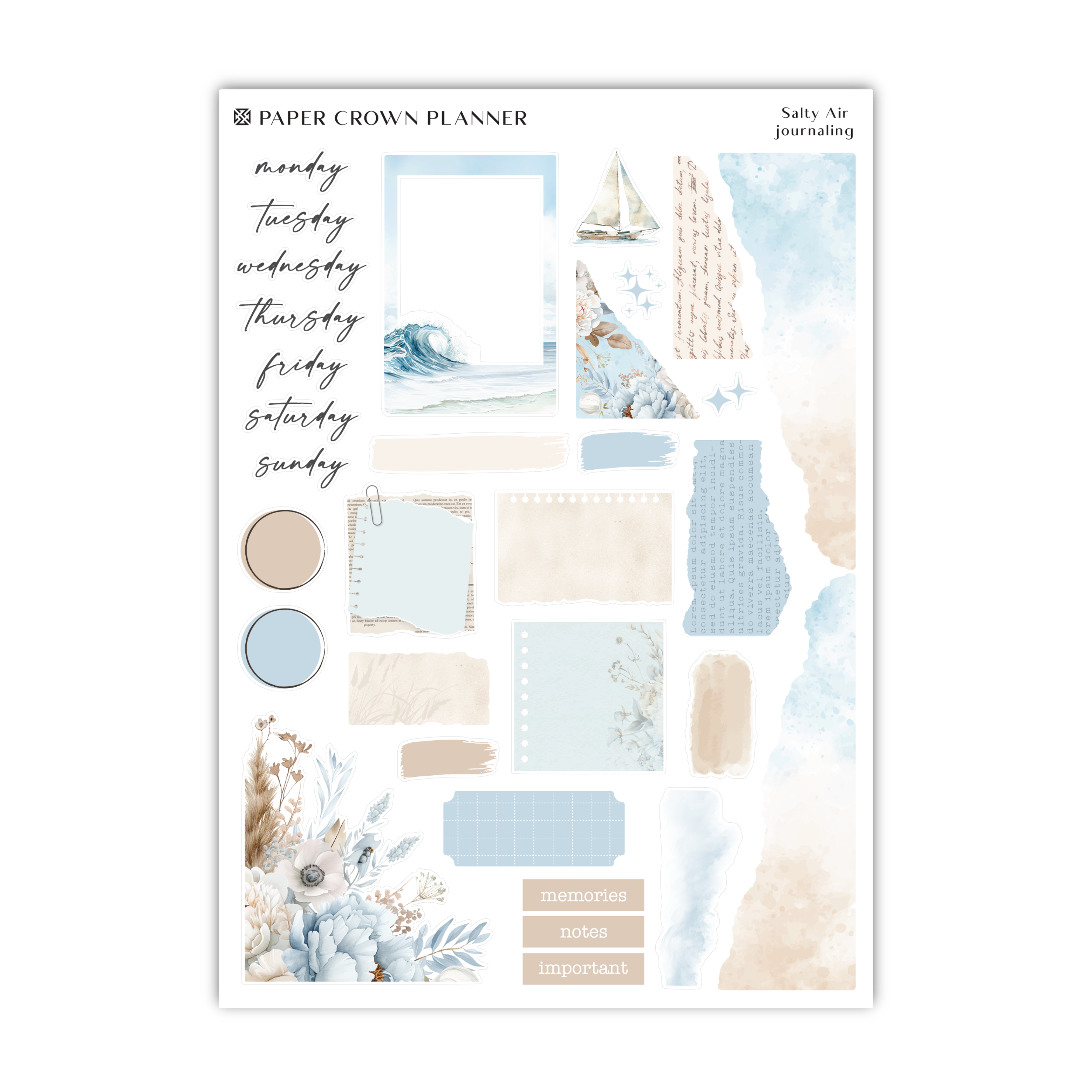 the paper crown planner sticker is shown