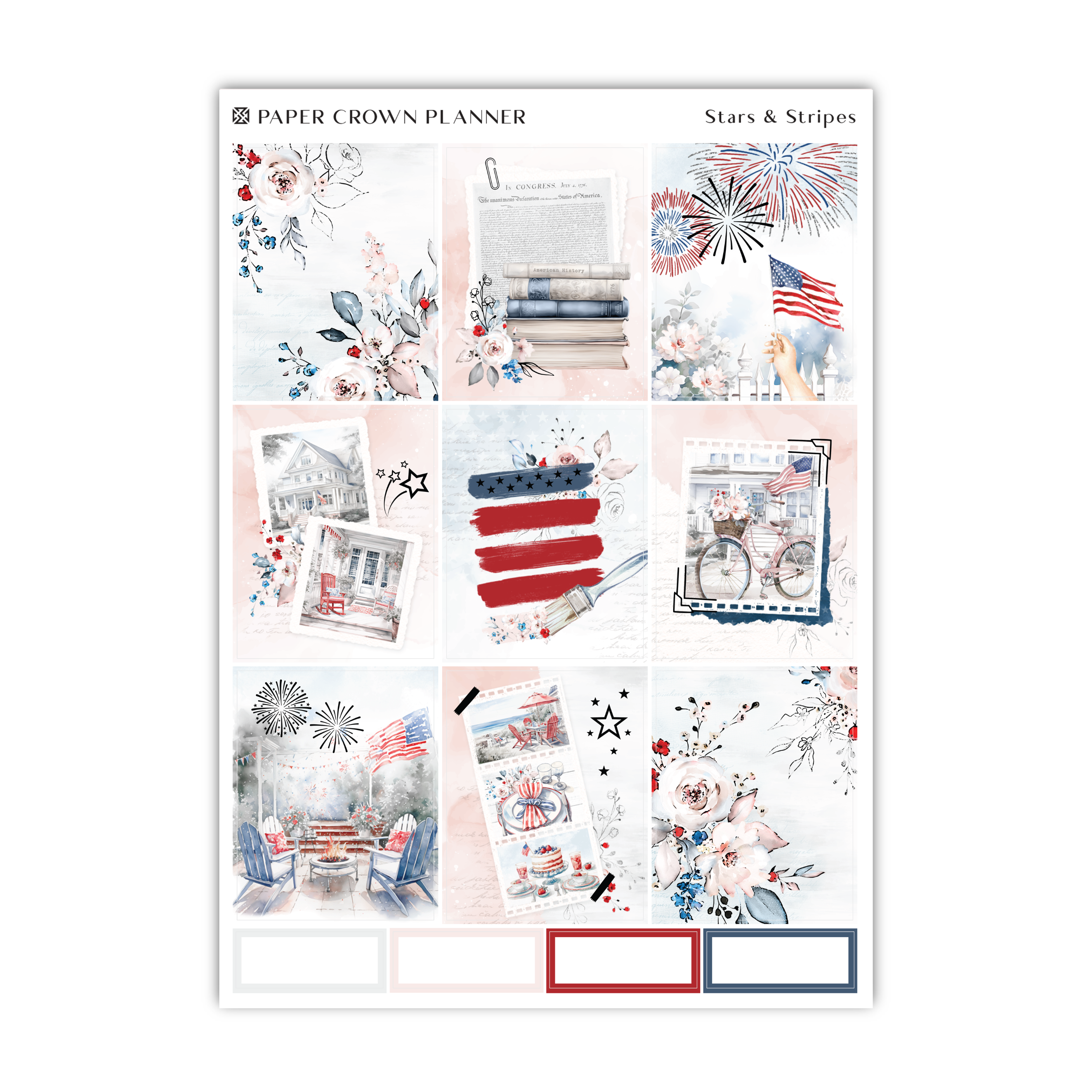 a sticker sheet with a bunch of pictures on it