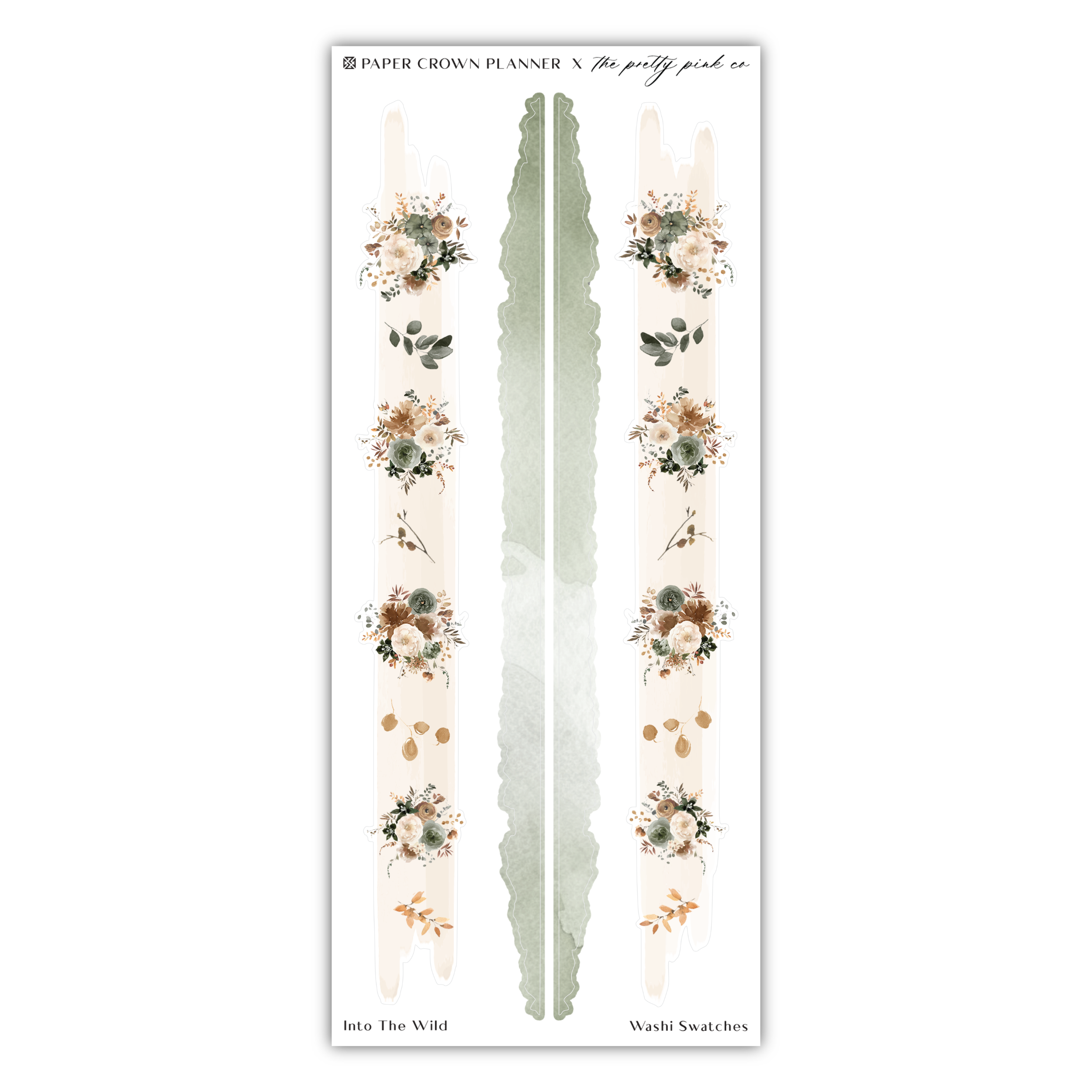 a sticker with flowers and leaves on it