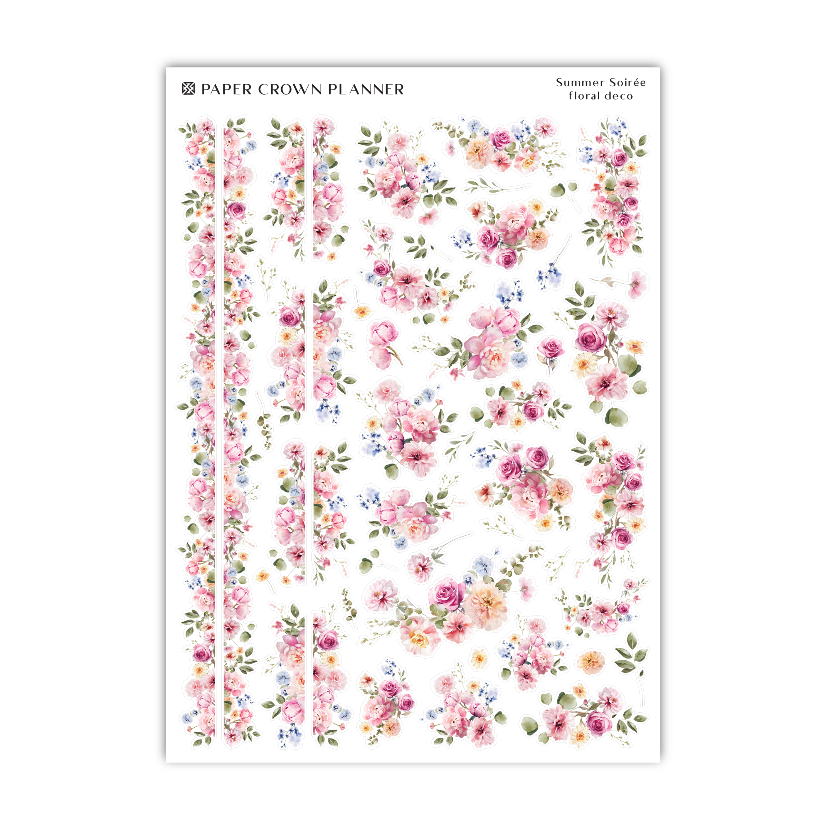 a sheet of paper with flowers on it
