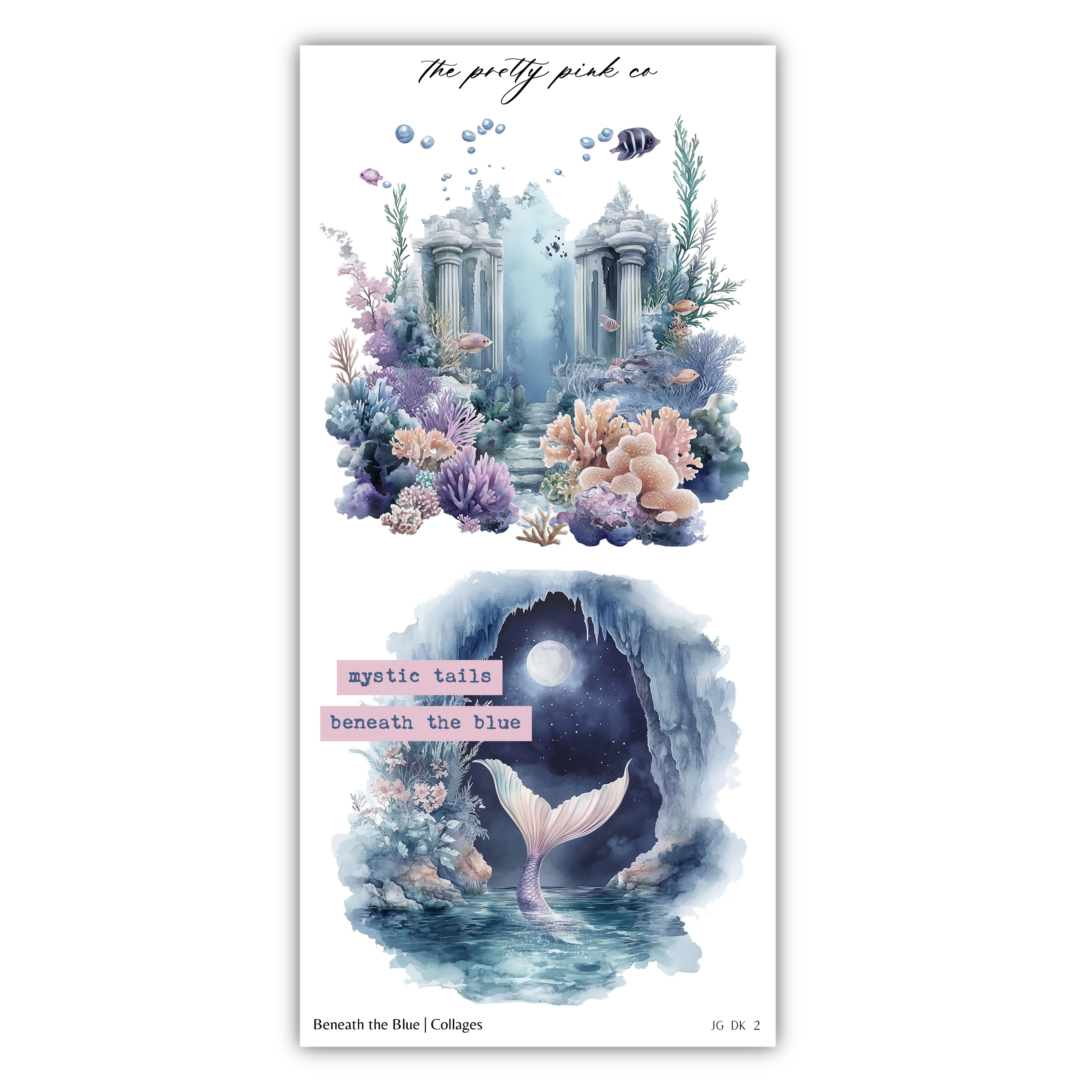a card with a picture of an ocean scene