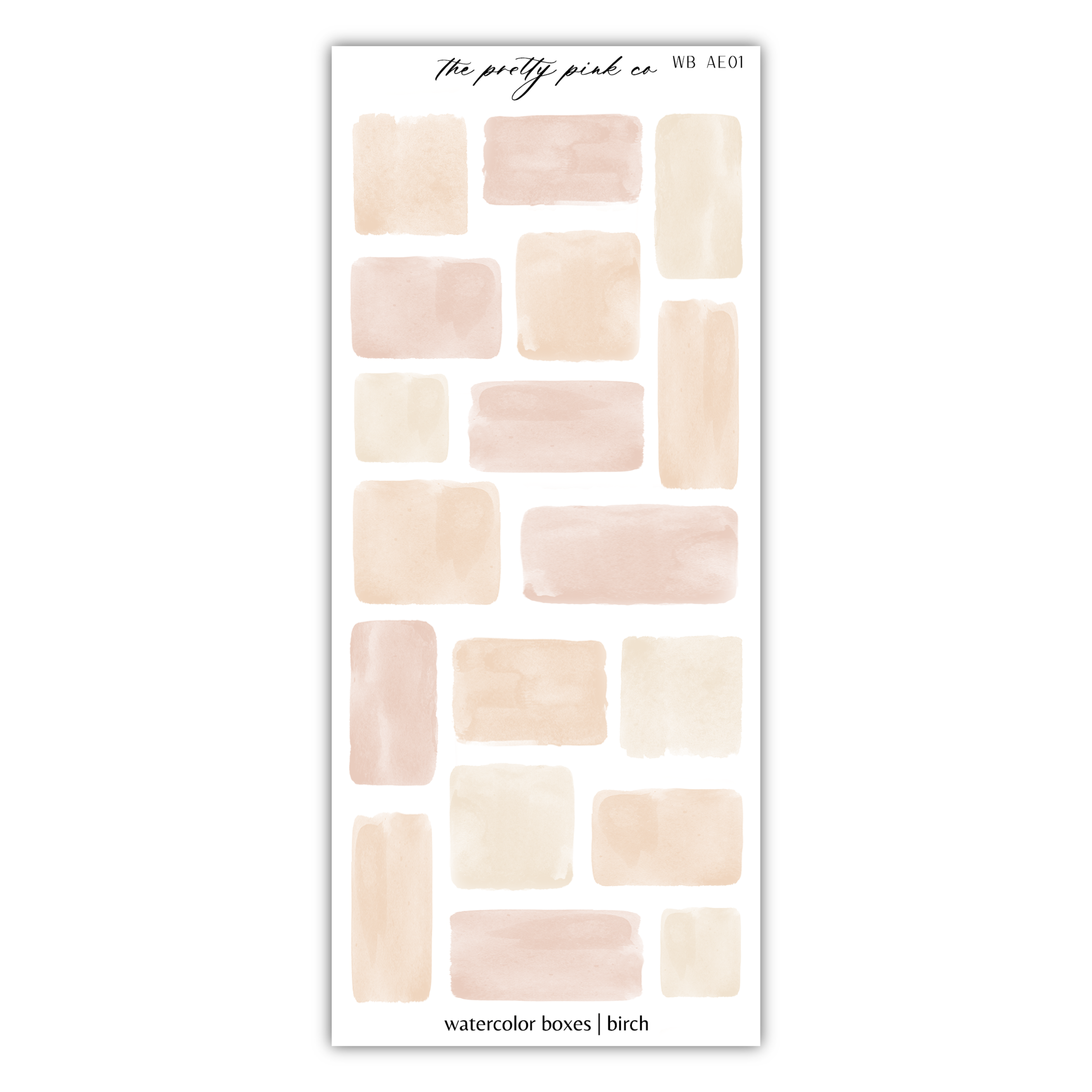 a watercolor sticker with a block pattern on it