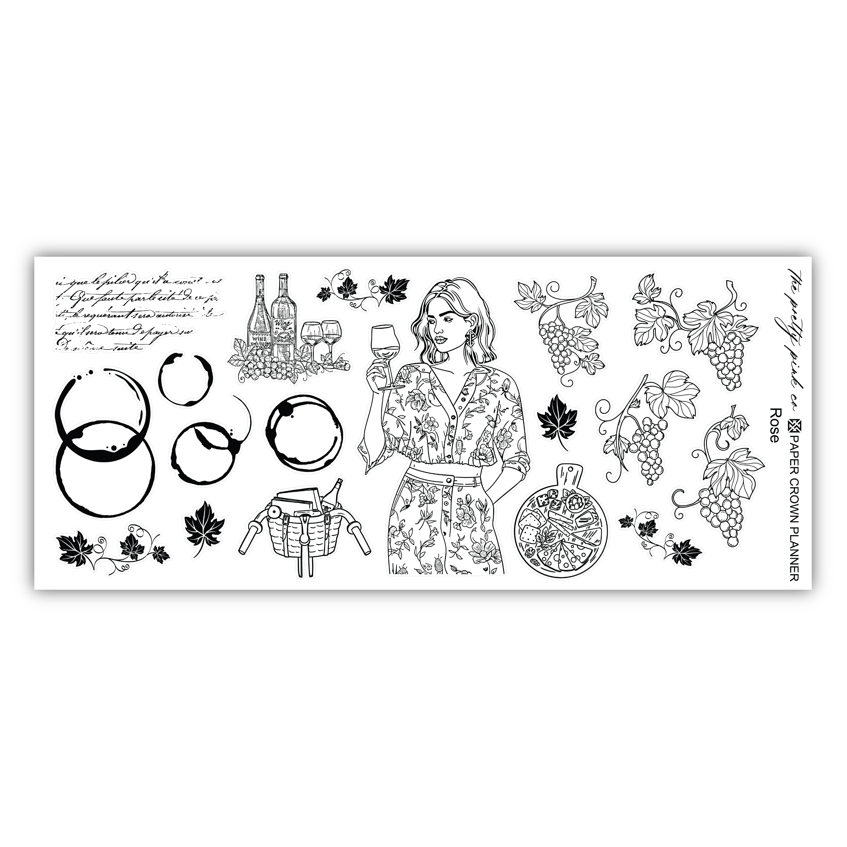 a stamp with a woman and grapes on it