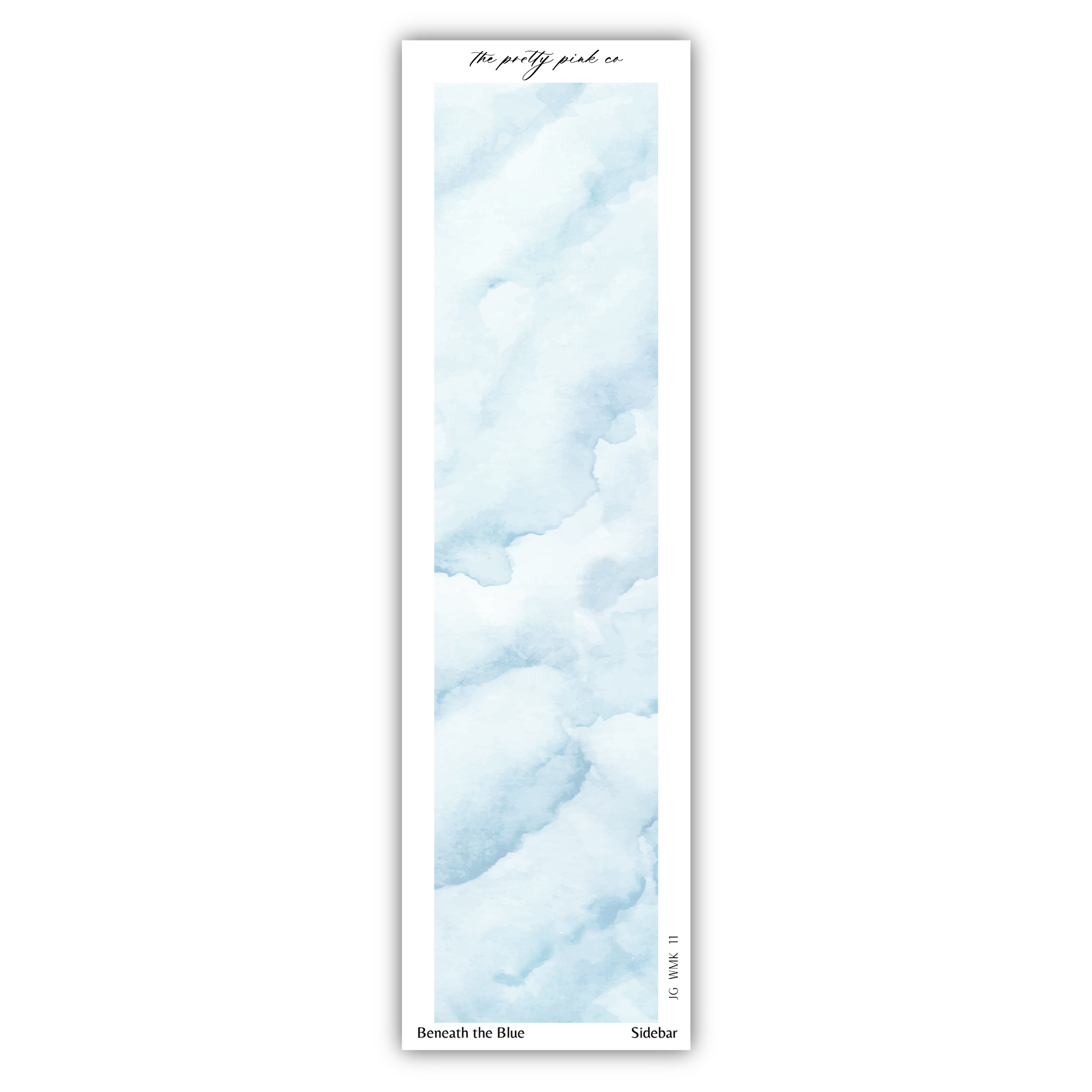 a bookmark with a watercolor painting of clouds
