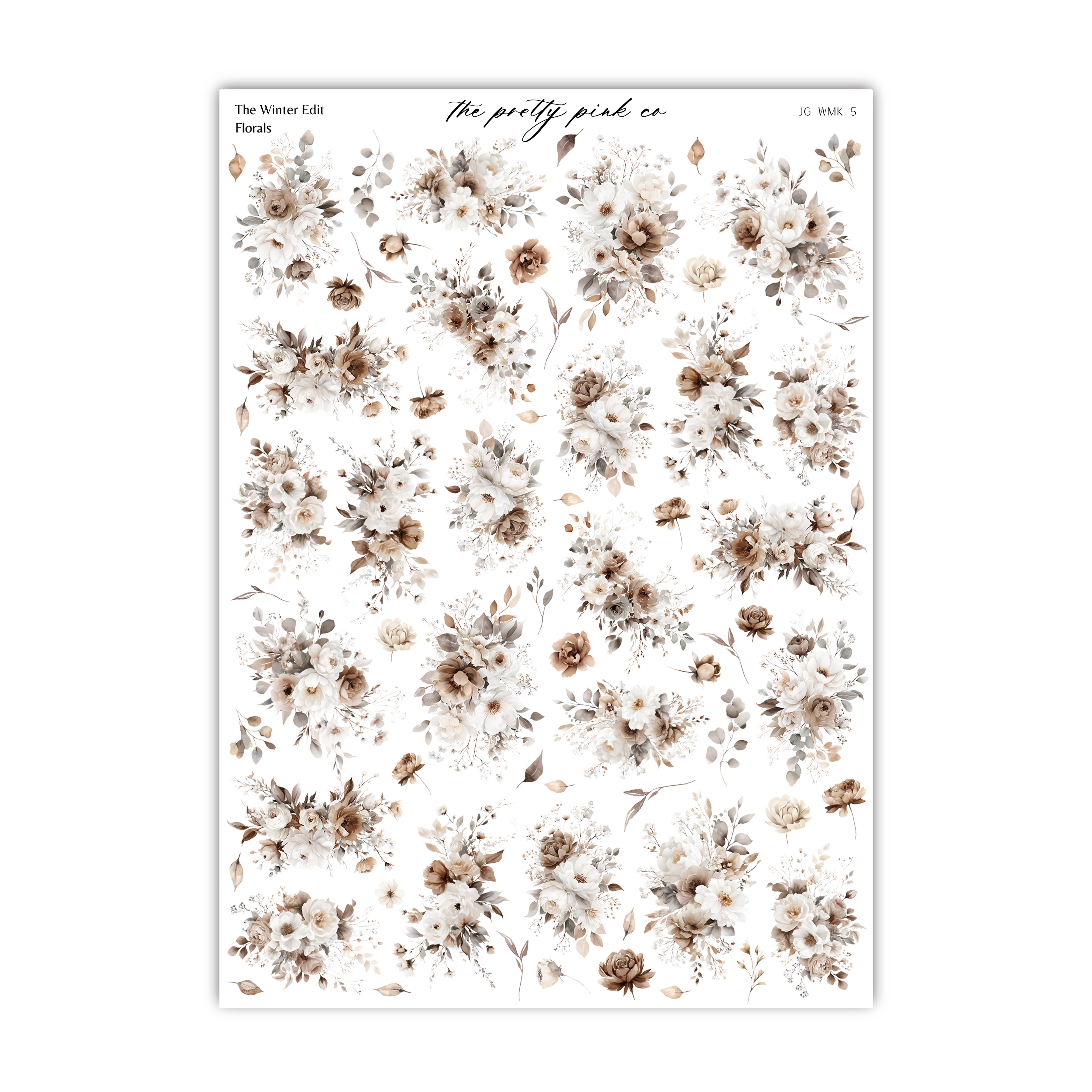 a collection of floral designs, including various types of flowers and leaves, arranged in a grid-like pattern. The image does not contain any text or specific details about the content, and it does not depict a single object or scene. The image is a collage of multiple images, and there are no specific descriptions provided.