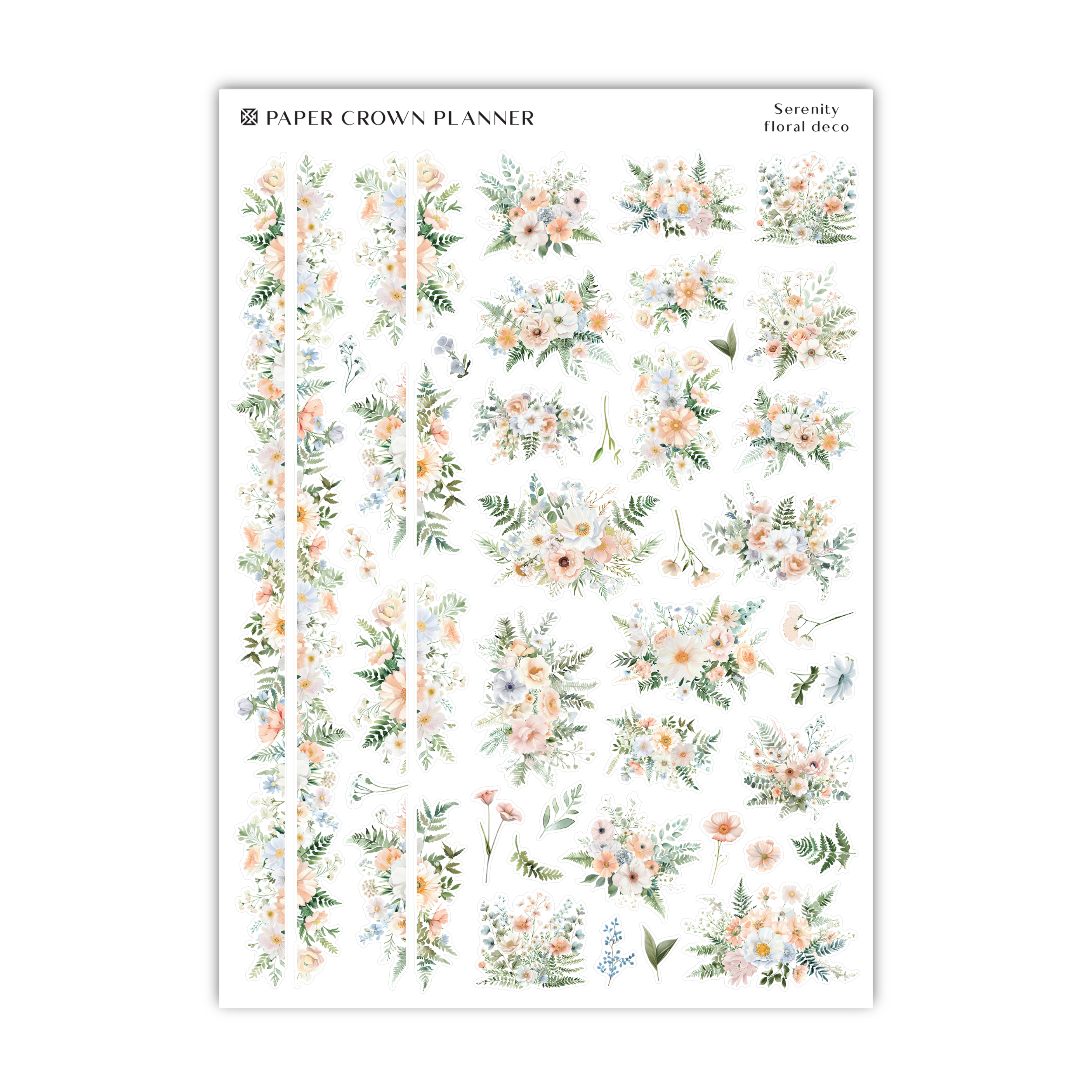 paper crown flower stickers