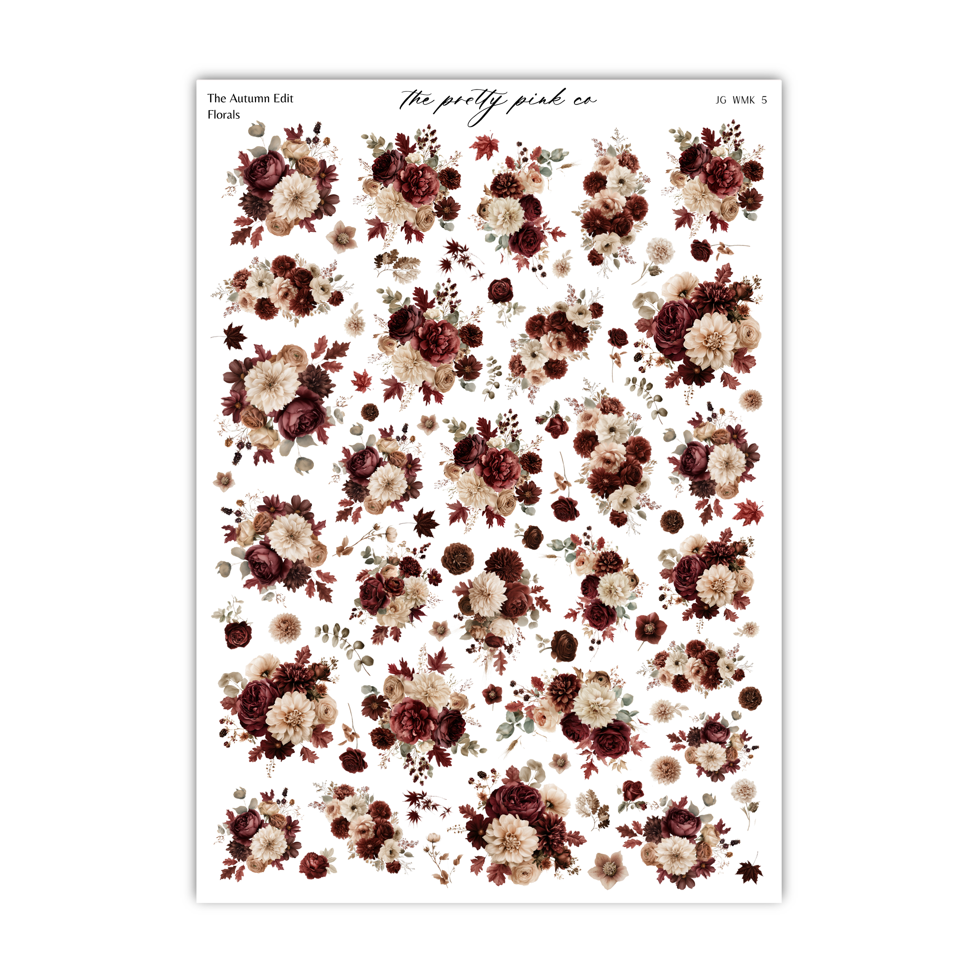 The image is a collage of various floral images, including different types of flowers and leaves, arranged in a visually appealing manner.