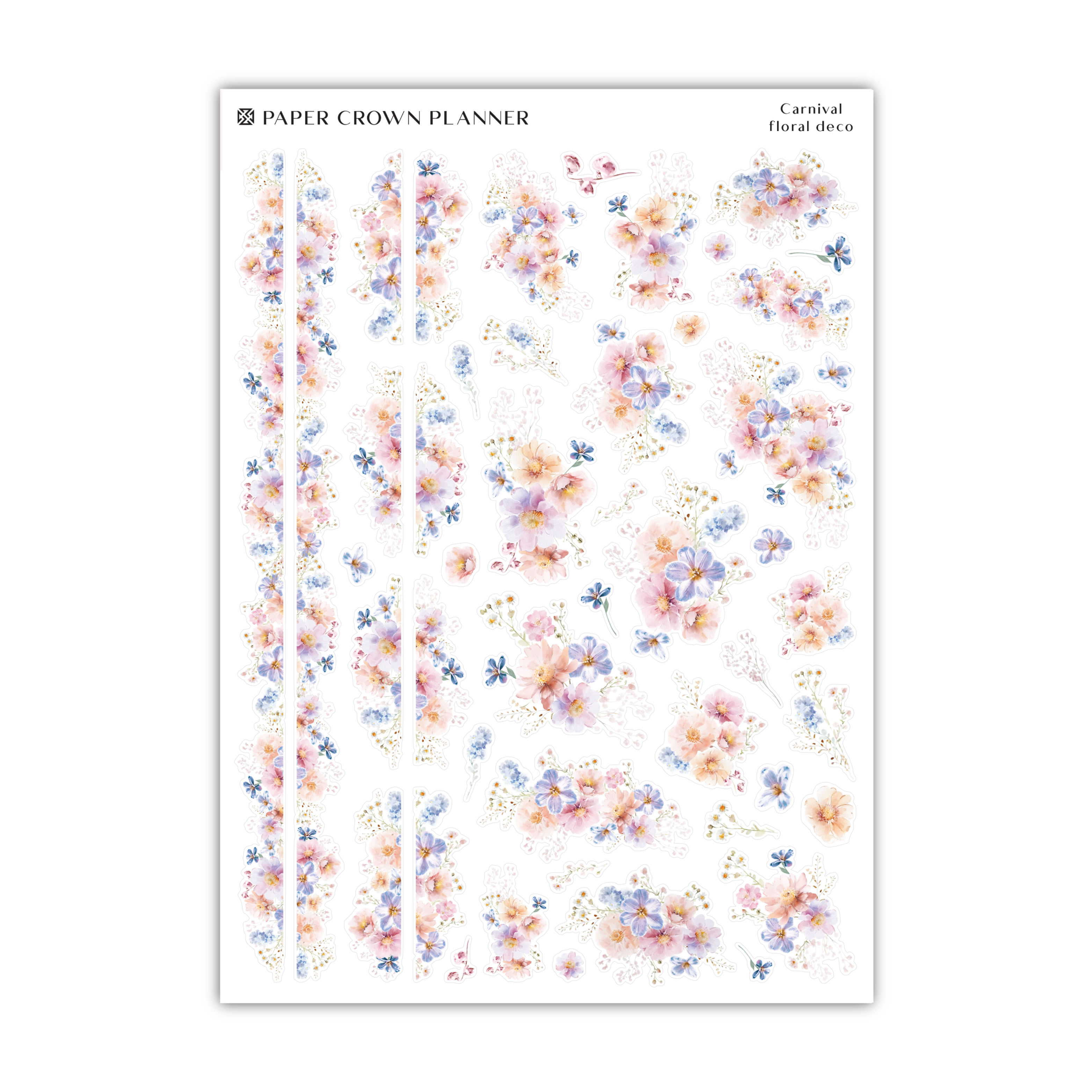 a sheet of paper with flowers on it