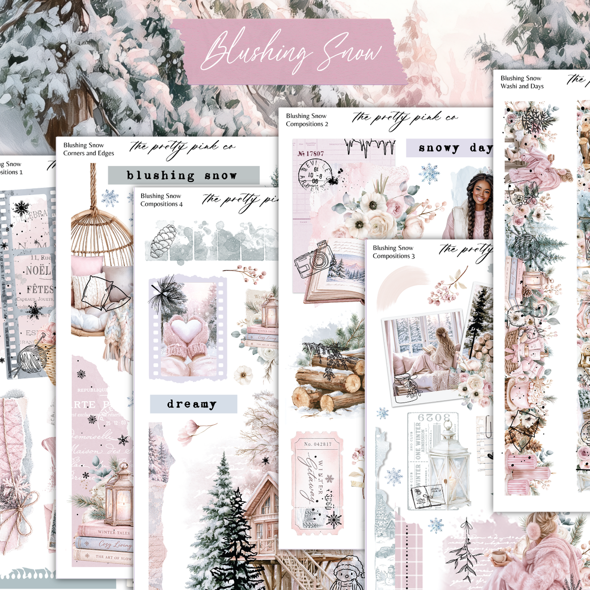 a collection of christmas cards and stickers