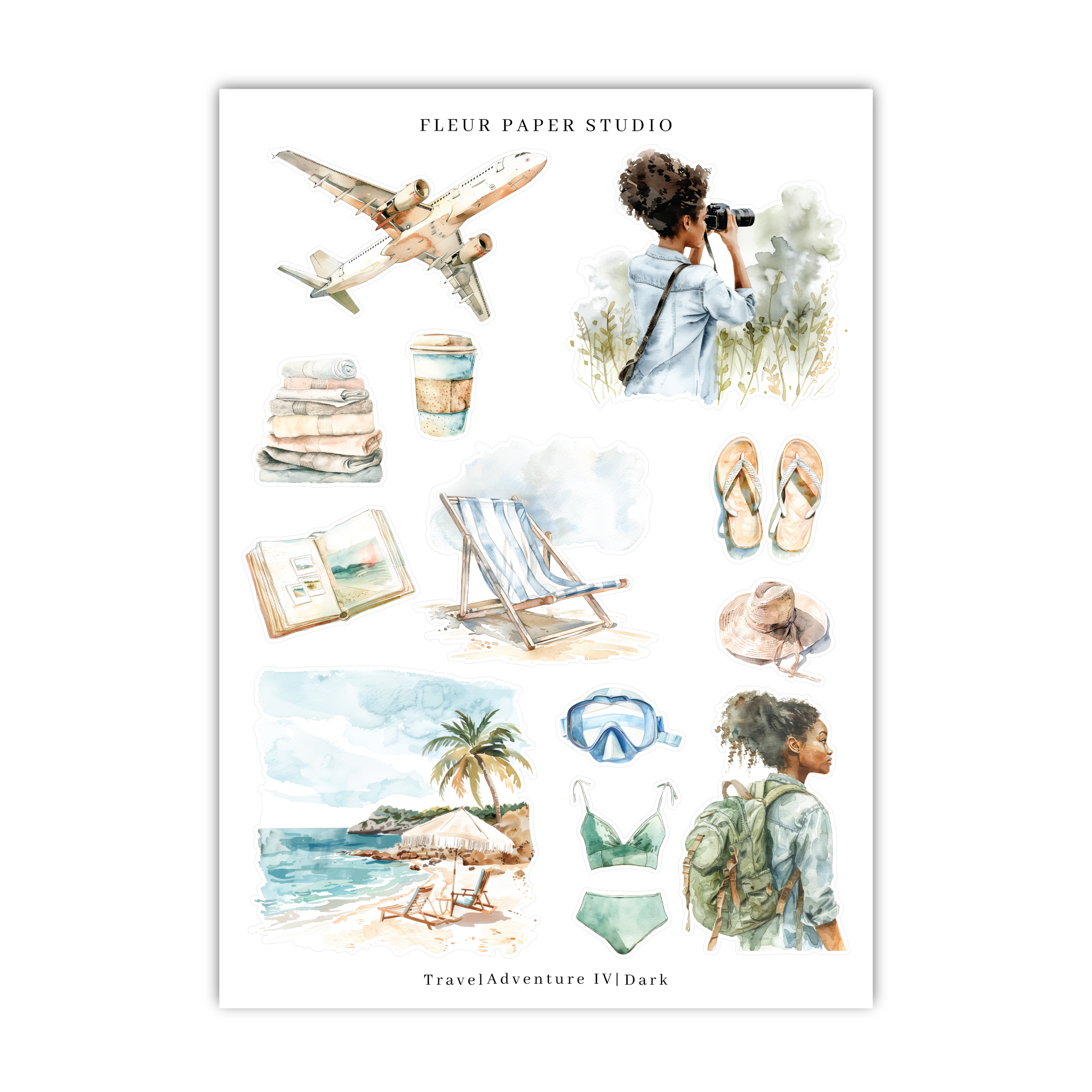 a watercolor painting of a woman in a bathing suit