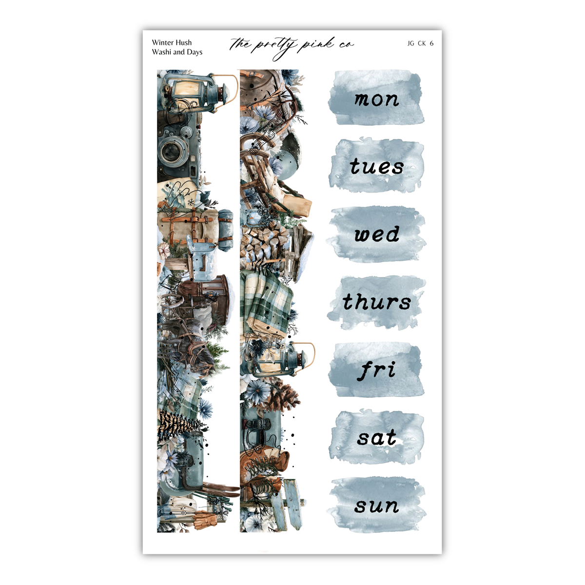 The image is a collage of various objects and scenes, including a camera, a clock, and a bird, arranged in a vertical column.
