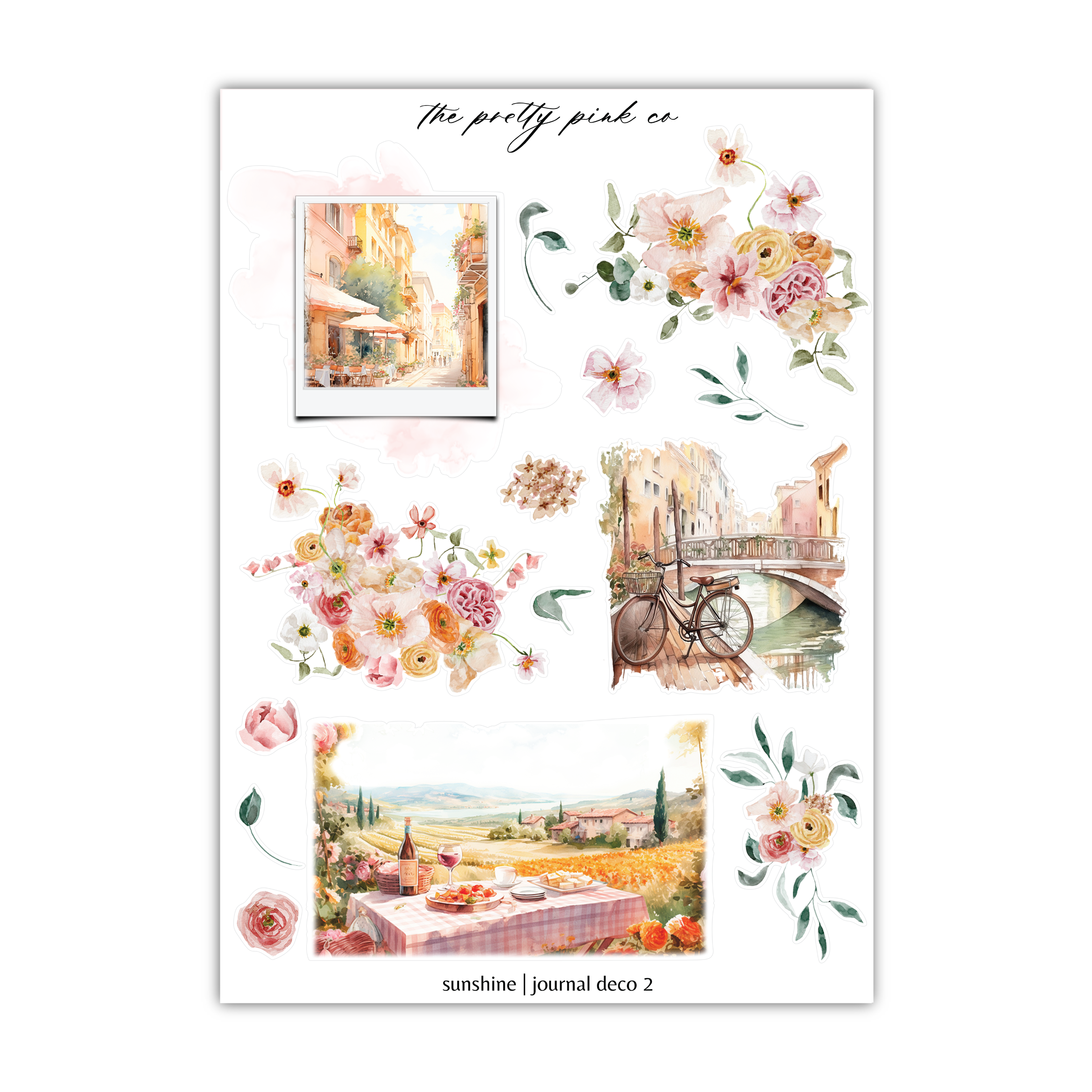 a picture of some flowers and pictures on a white background