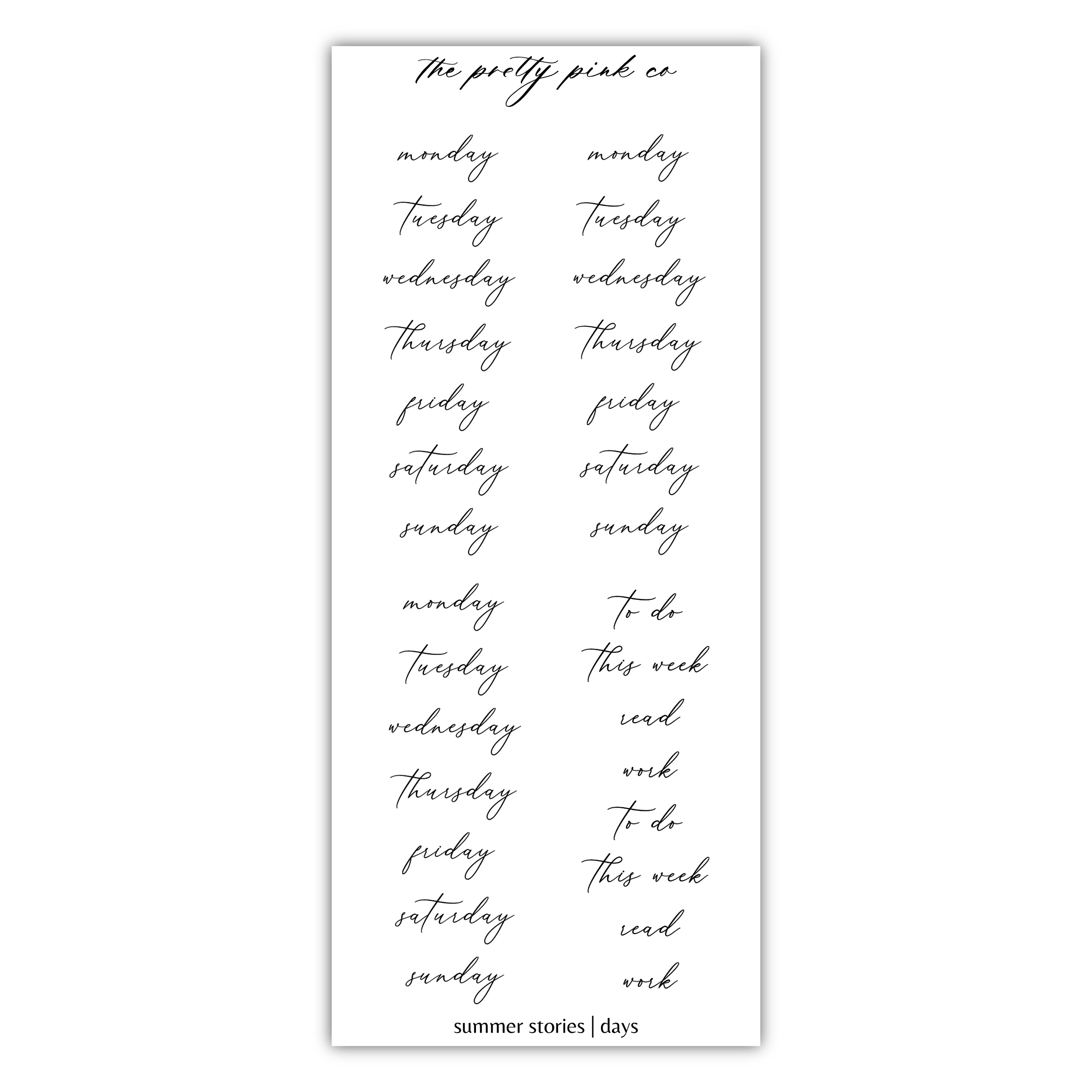 a white bookmark with black writing on it