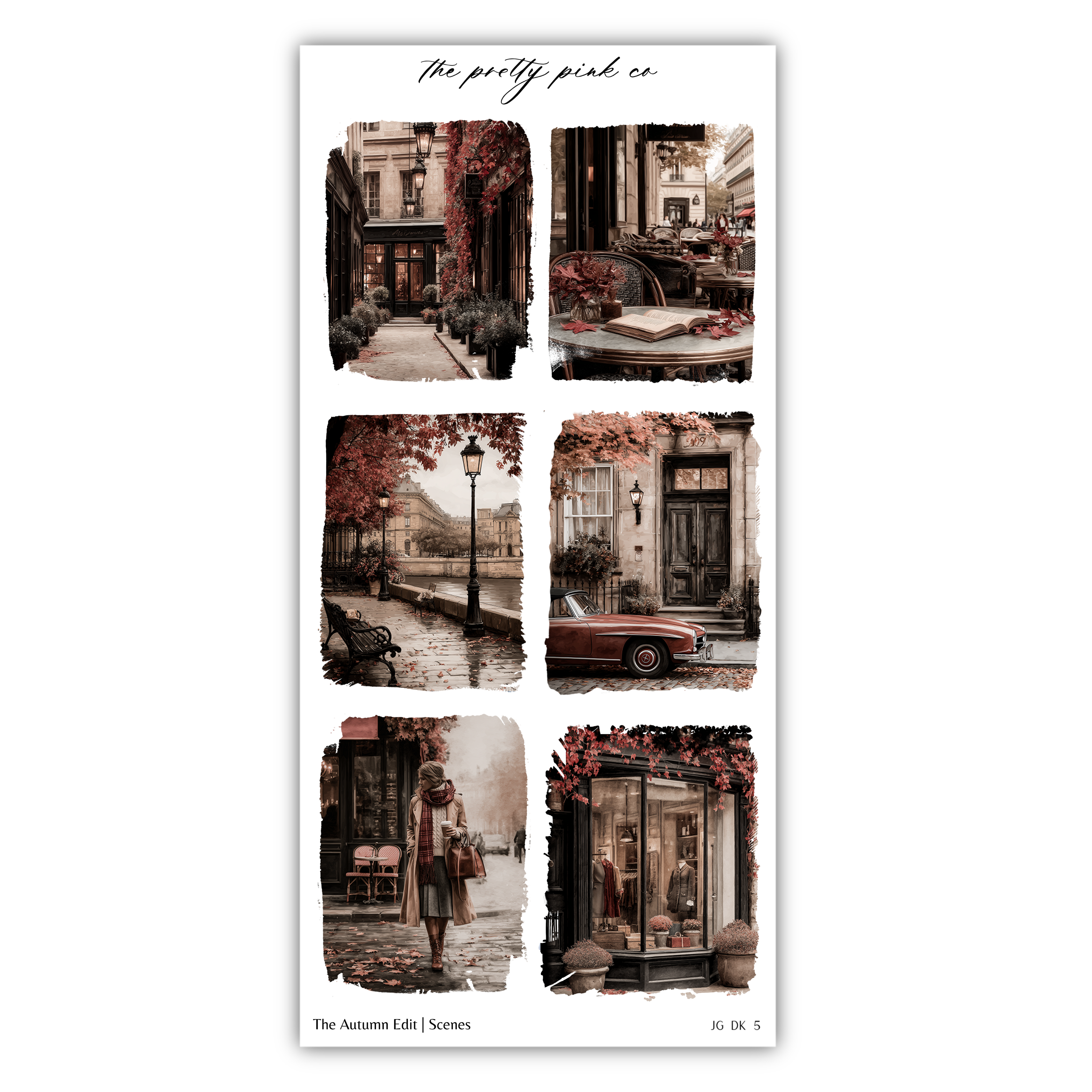 The image is a collage of six photographs depicting various scenes, including a street, a building, a person, a car, a tree, and a building.