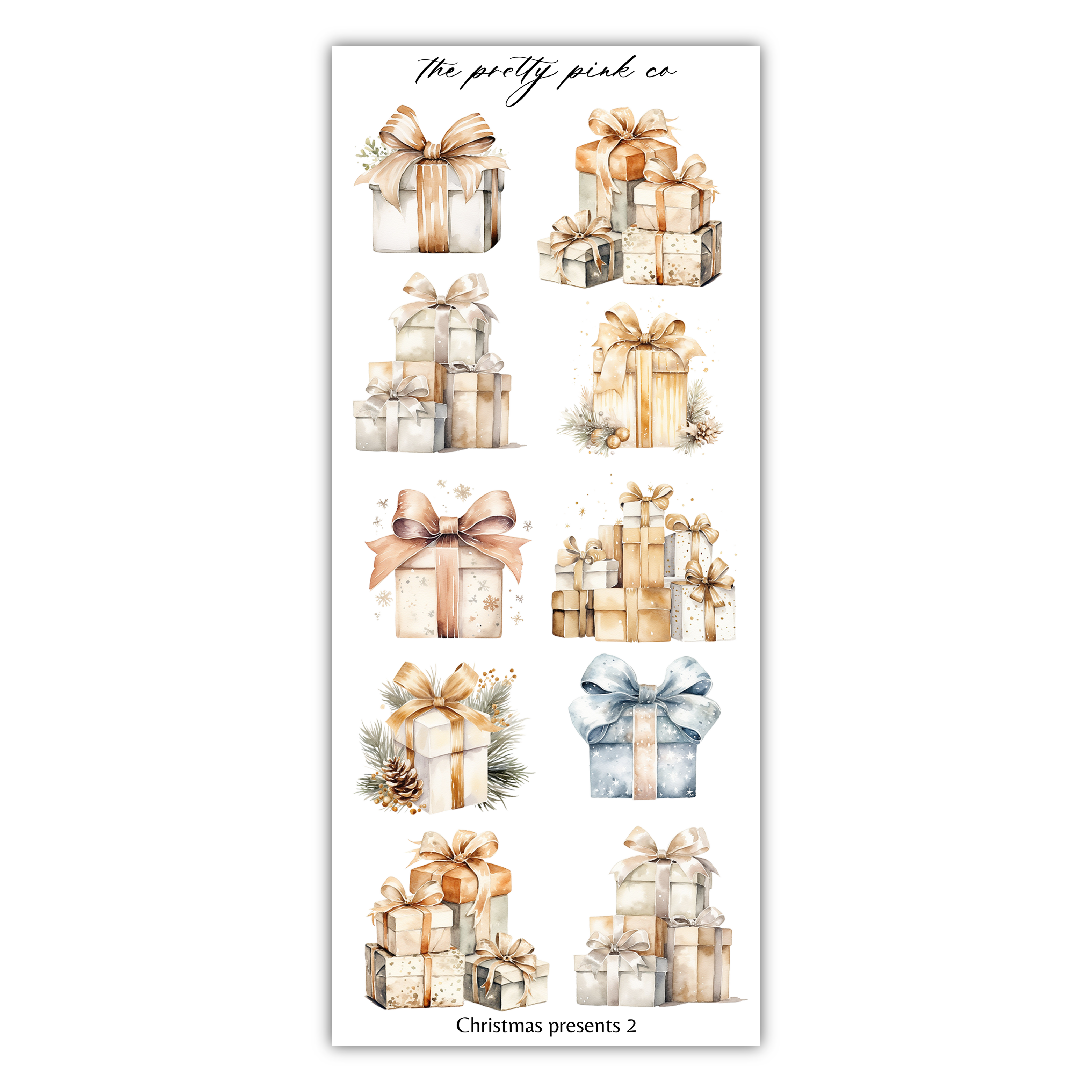 a sticker with a bunch of presents on it