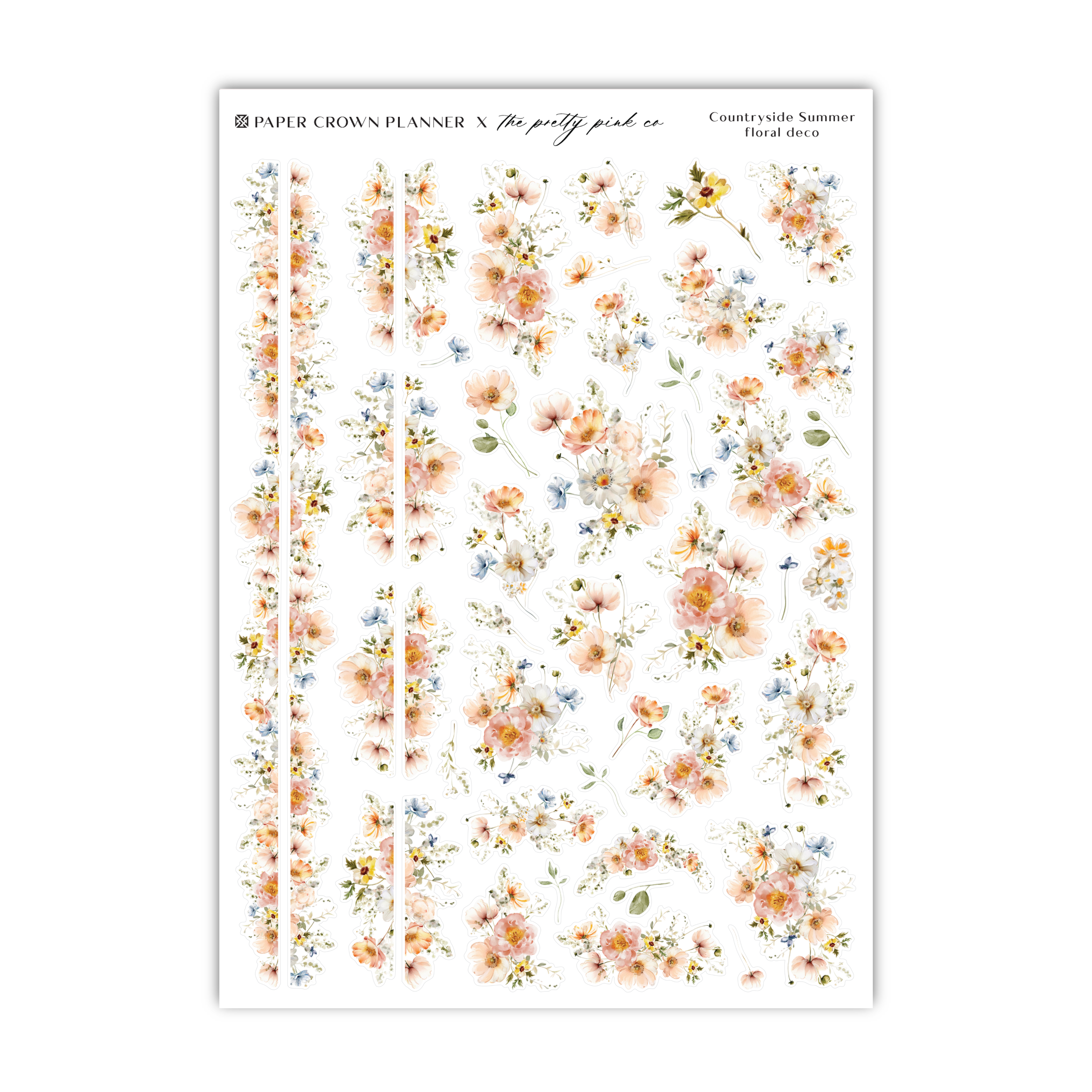 a sheet of paper with flowers on it