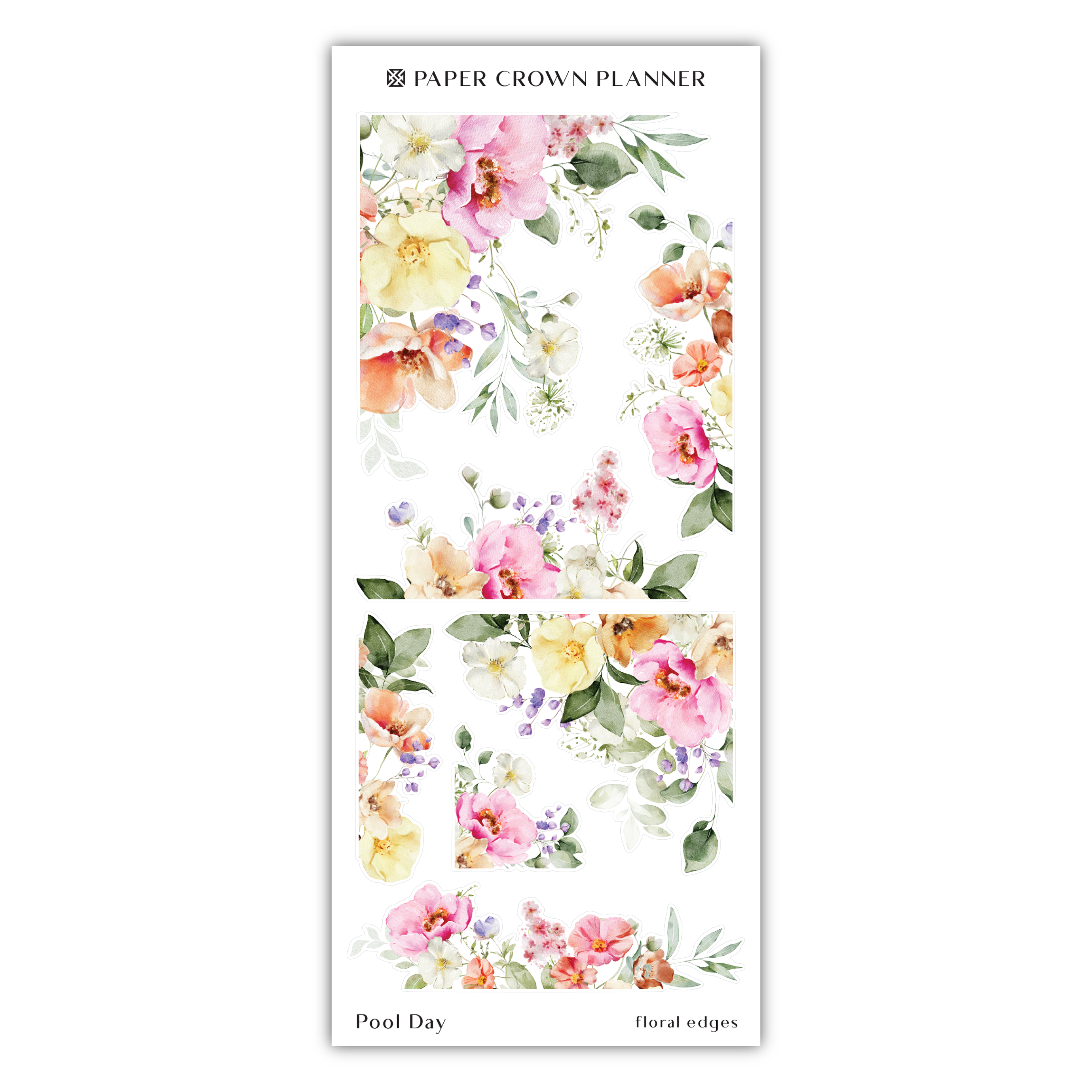 a sheet of paper with flowers on it