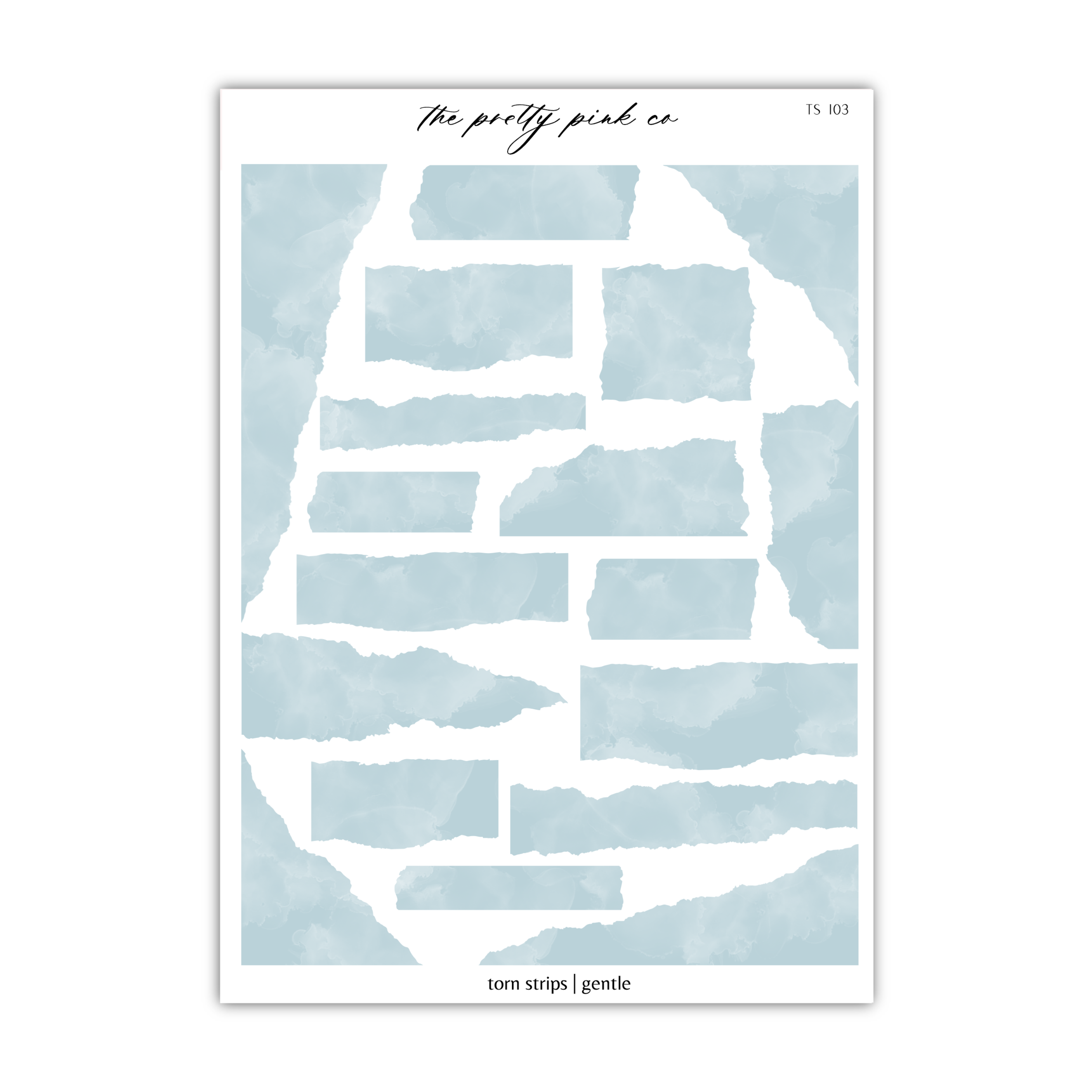 a piece of paper with a blue watercolor background