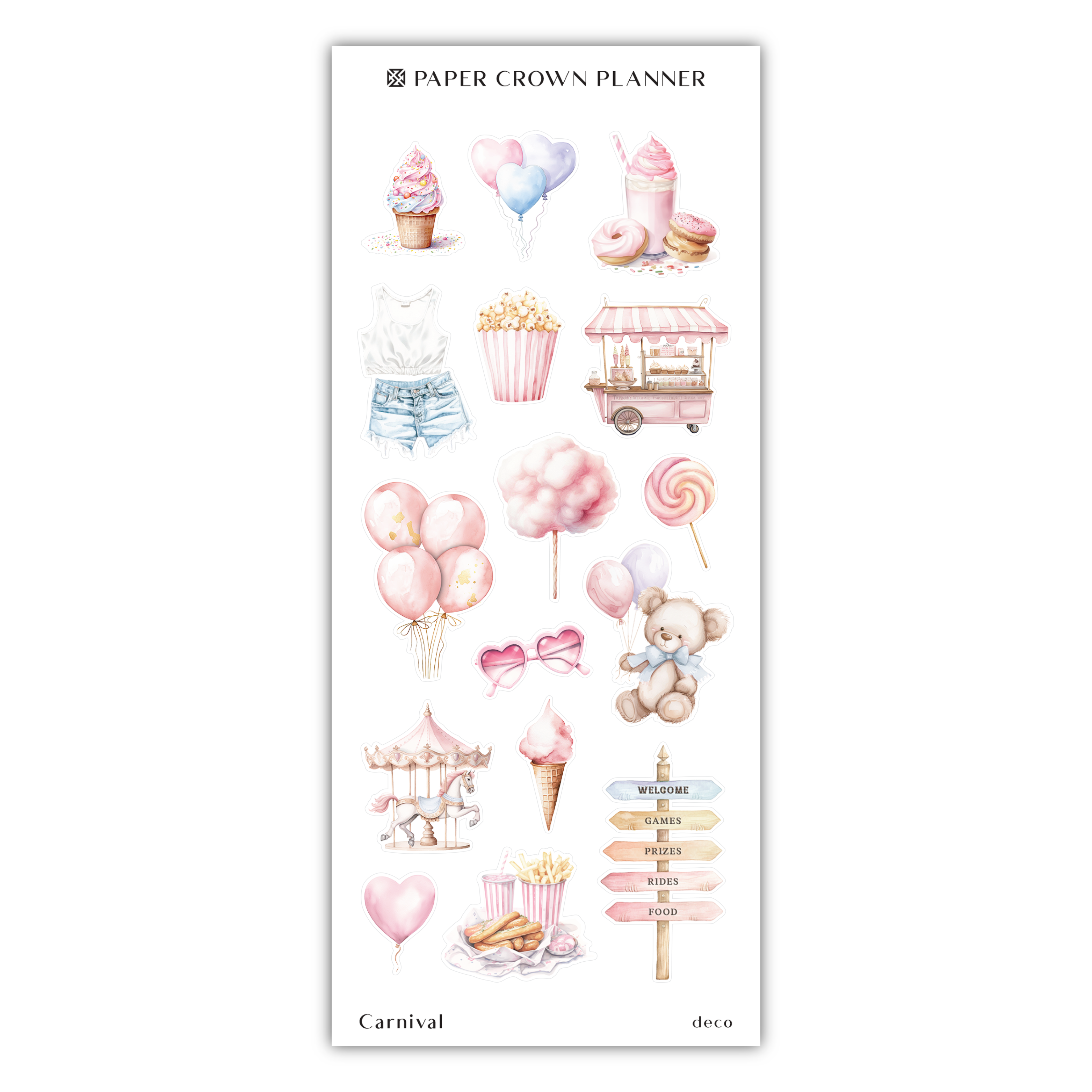 a sticker of pink and white stickers