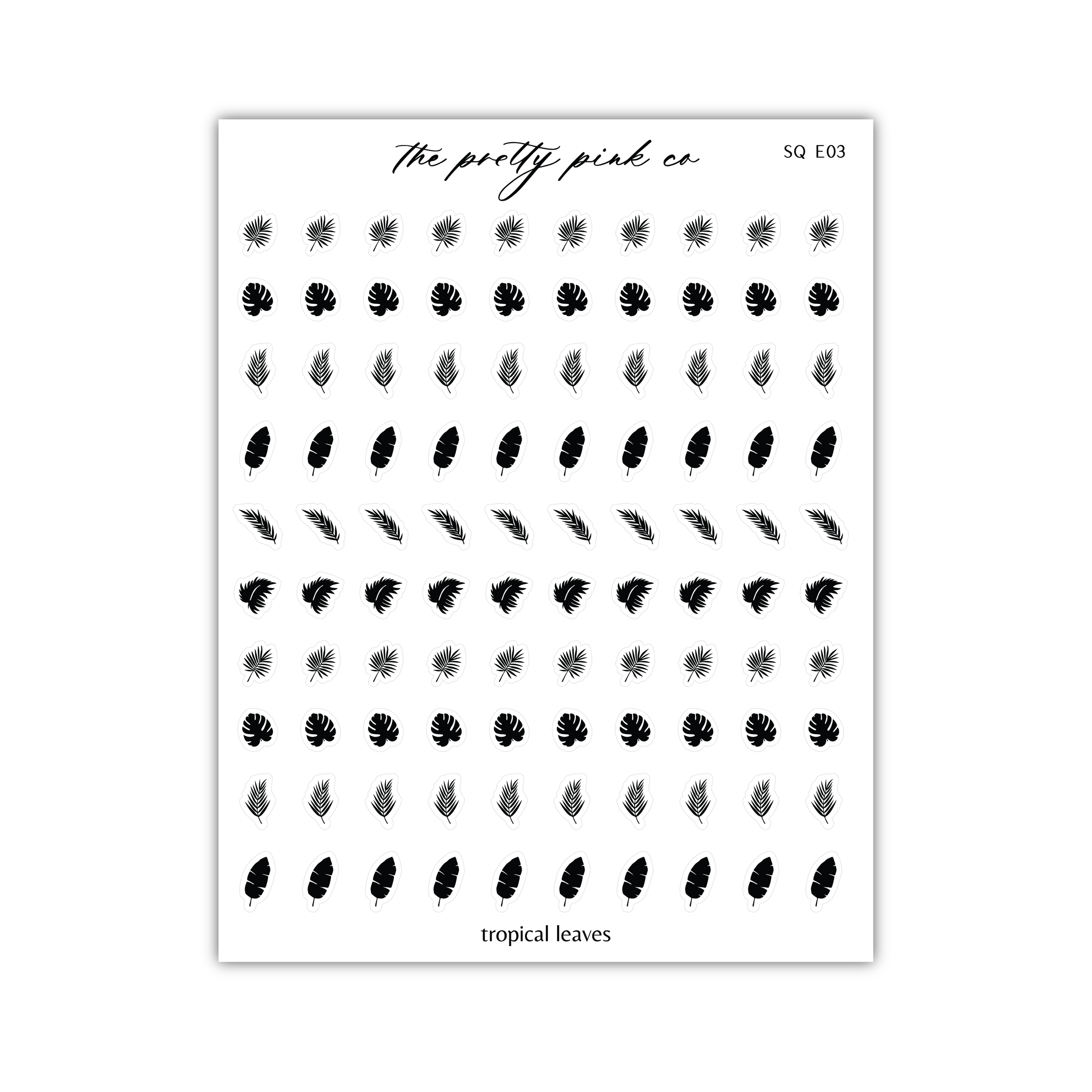 a sheet of black and white paper with a pattern of leaves