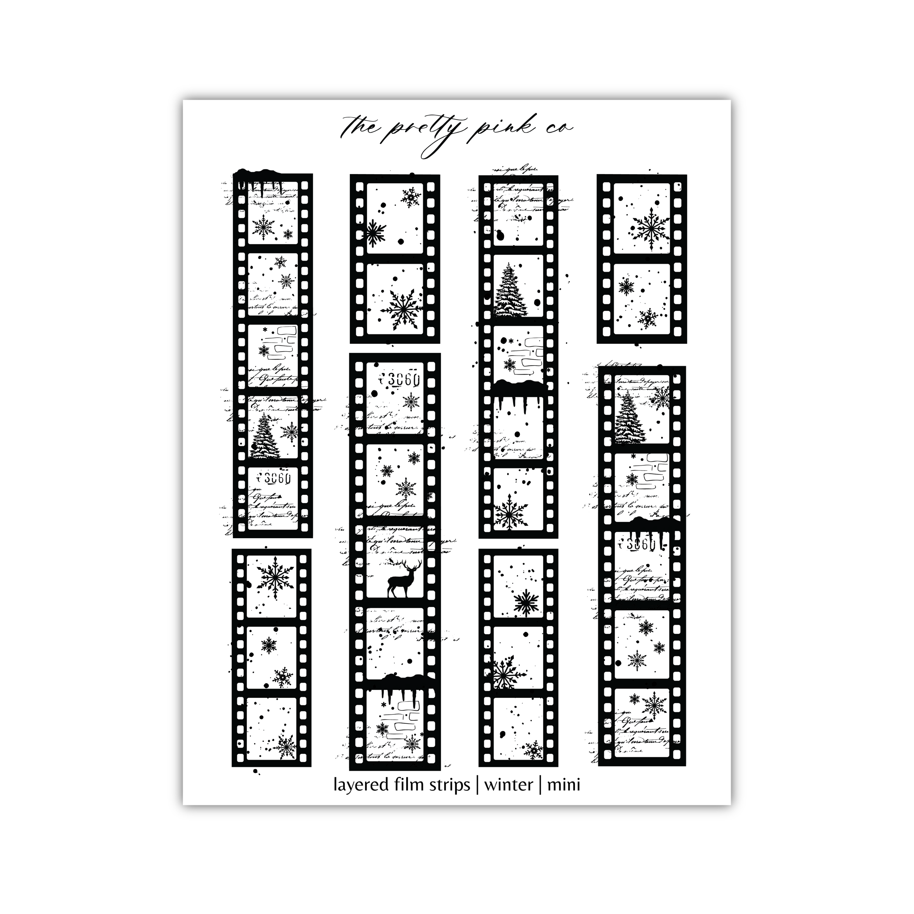 a film strip with a christmas scene on it