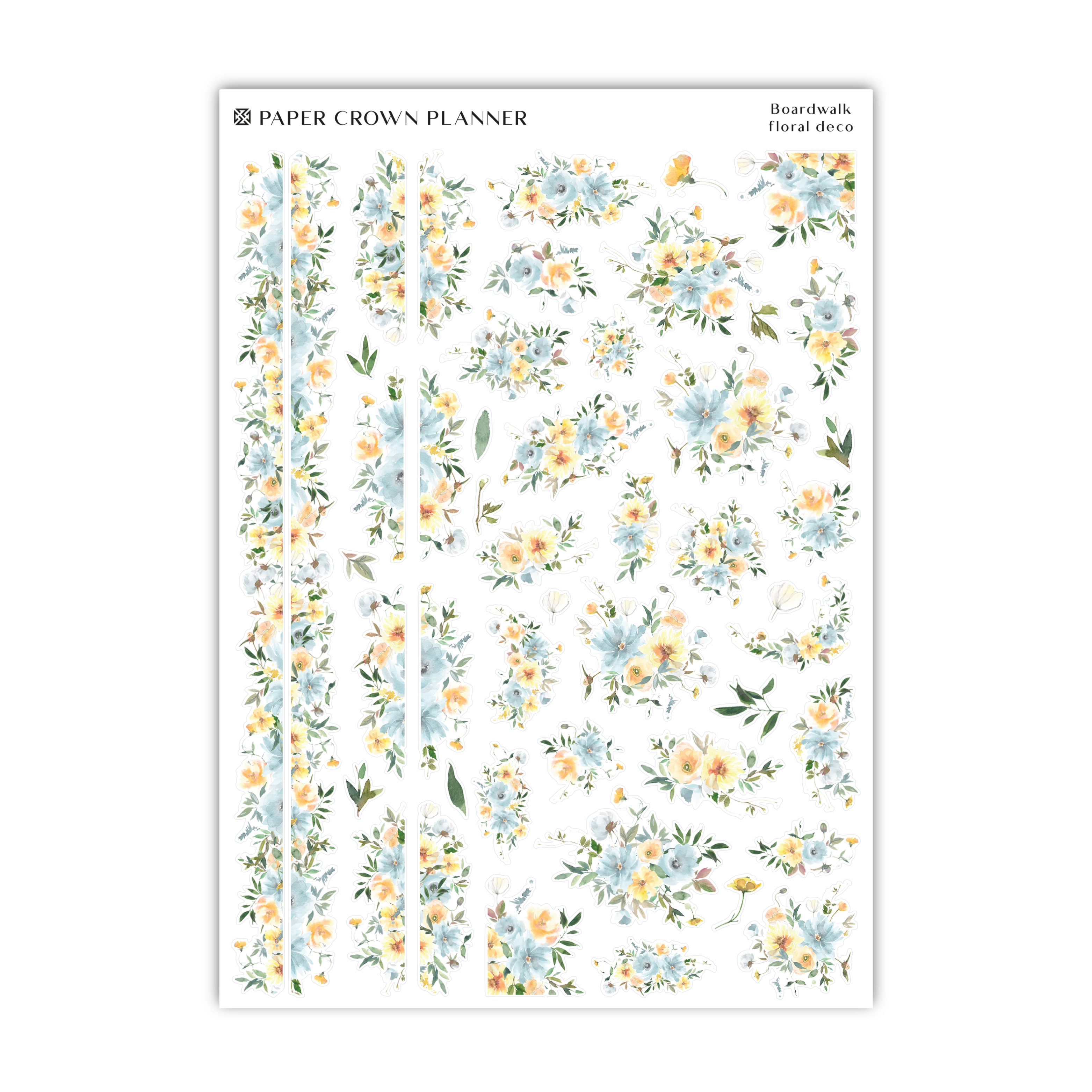a sheet of paper with flowers on it