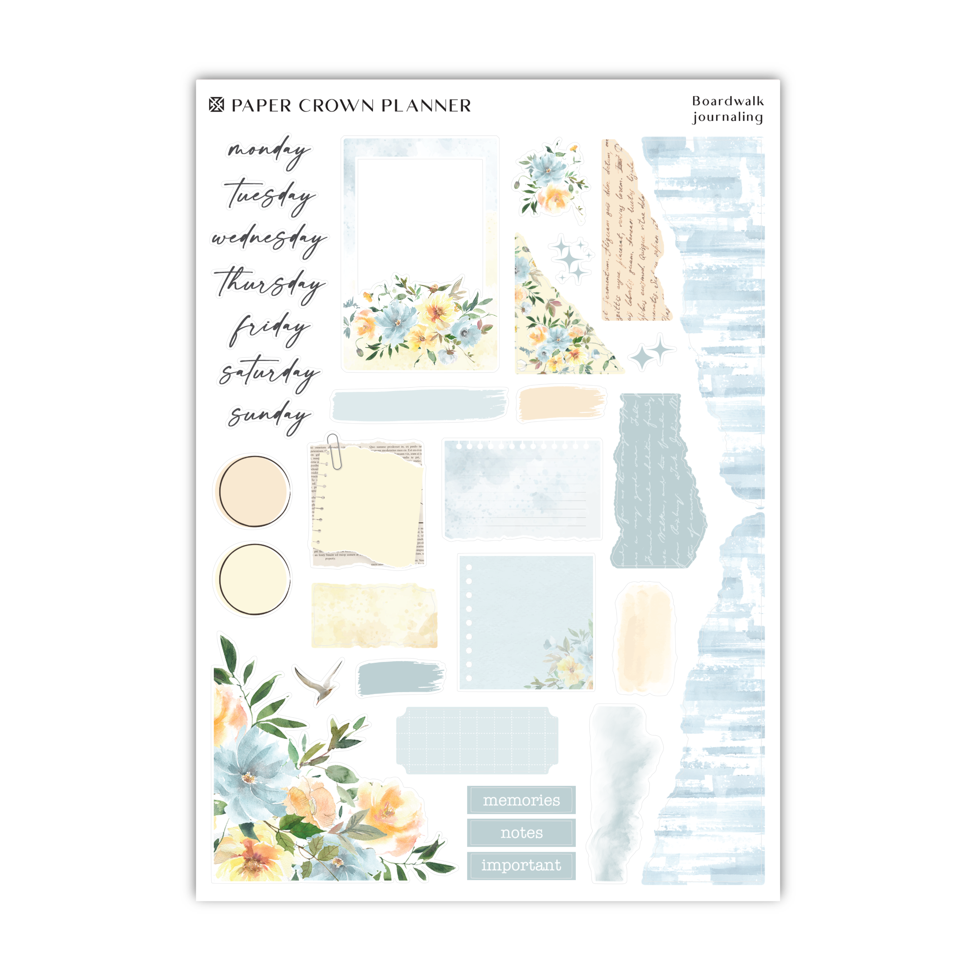 the paper crown planner sticker is shown