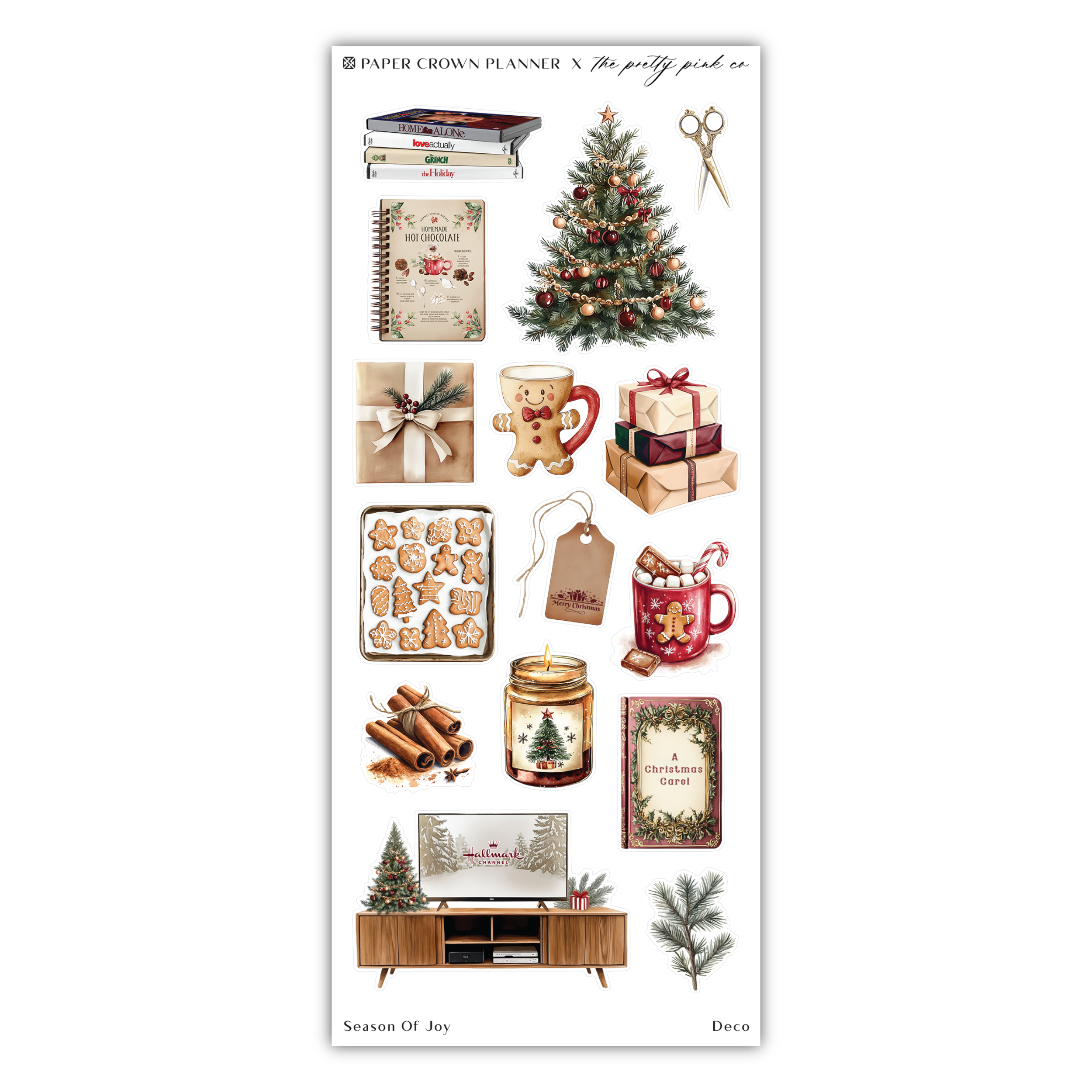a christmas sticker sheet with a christmas tree