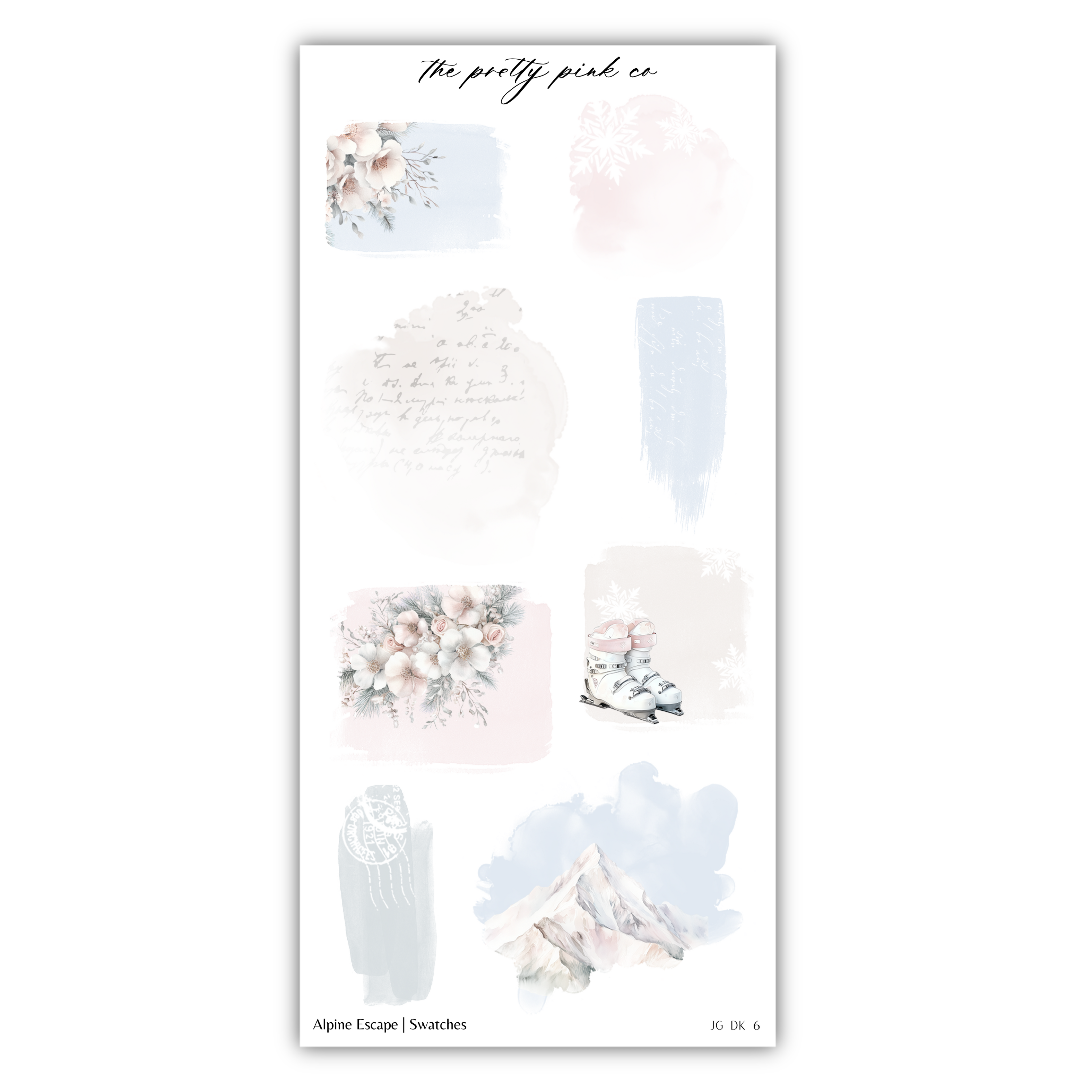 a sheet of stickers with flowers on them