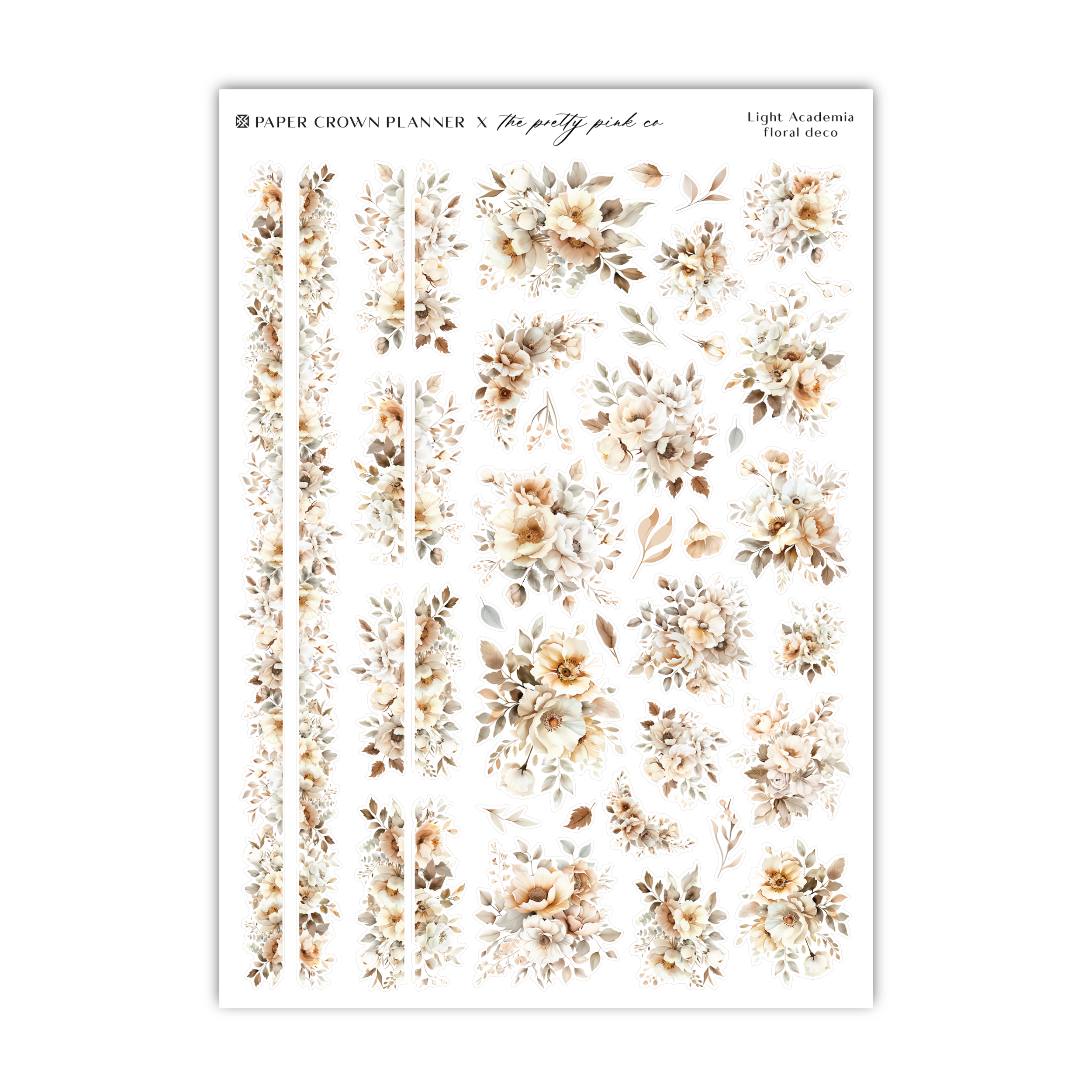 a sheet of paper with flowers on it