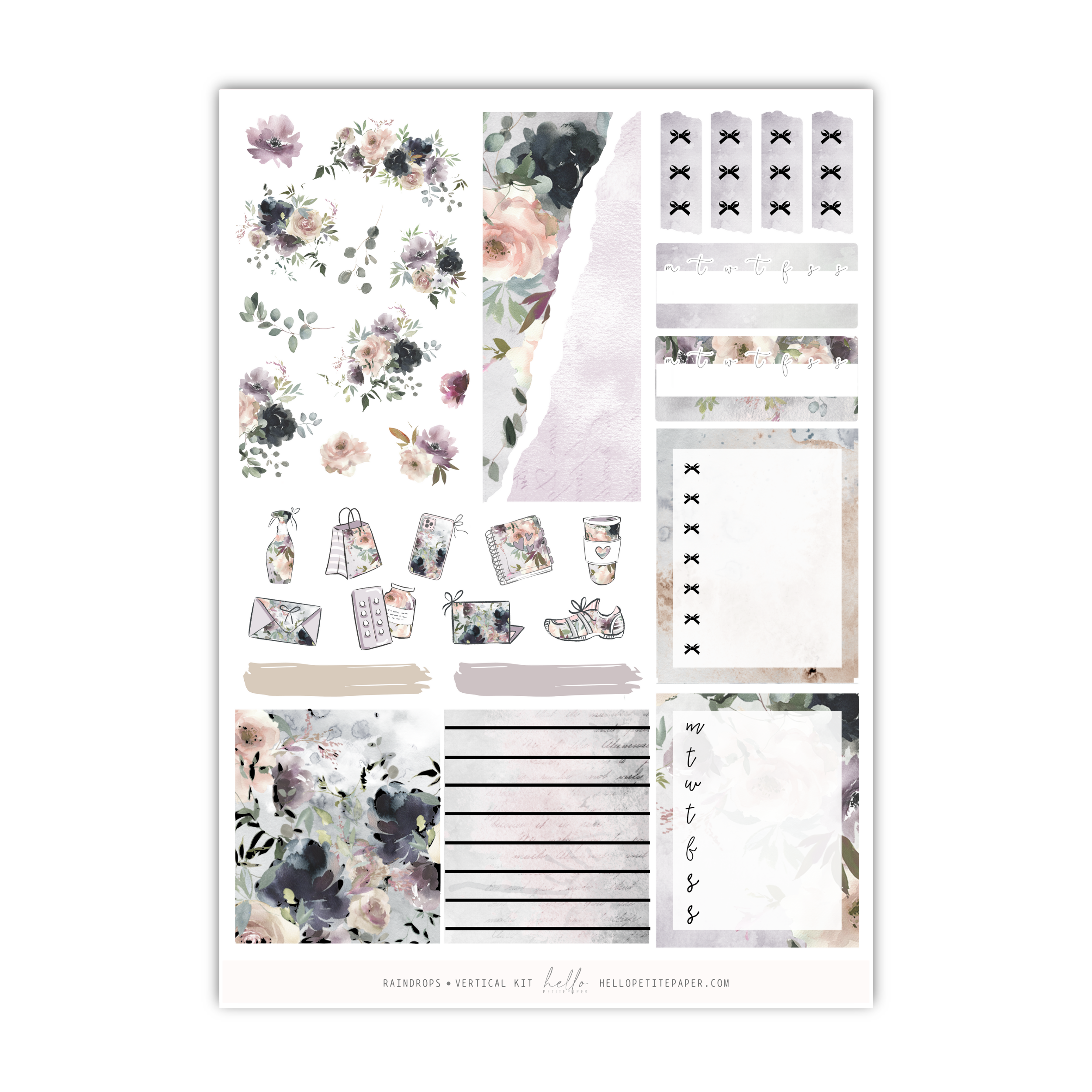 a variety of stickers with flowers on them