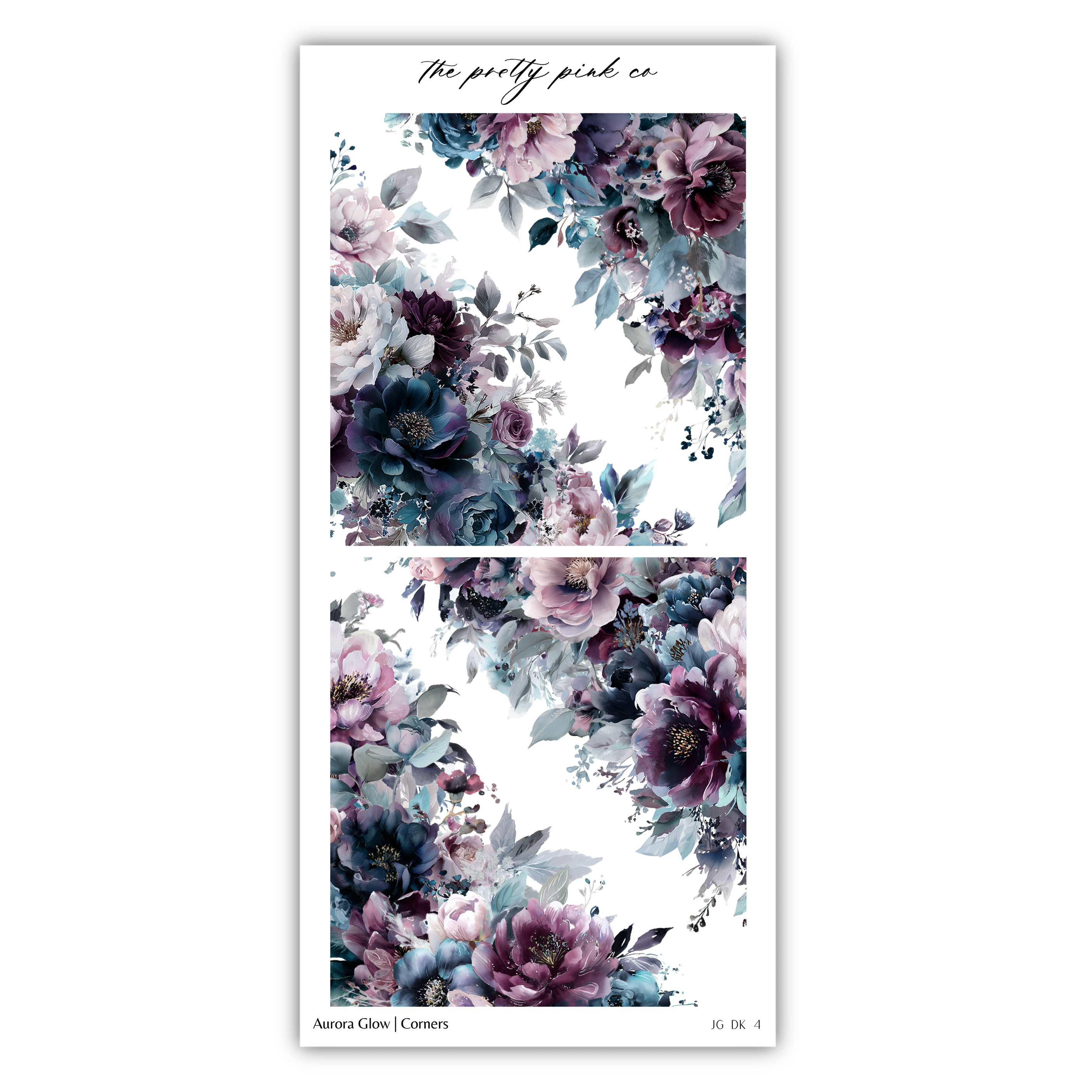 The image is a collage of two floral images, each featuring a variety of colorful flowers in shades of purple, blue, and pink. The flowers are arranged in a visually appealing manner, creating a harmonious and vibrant composition.