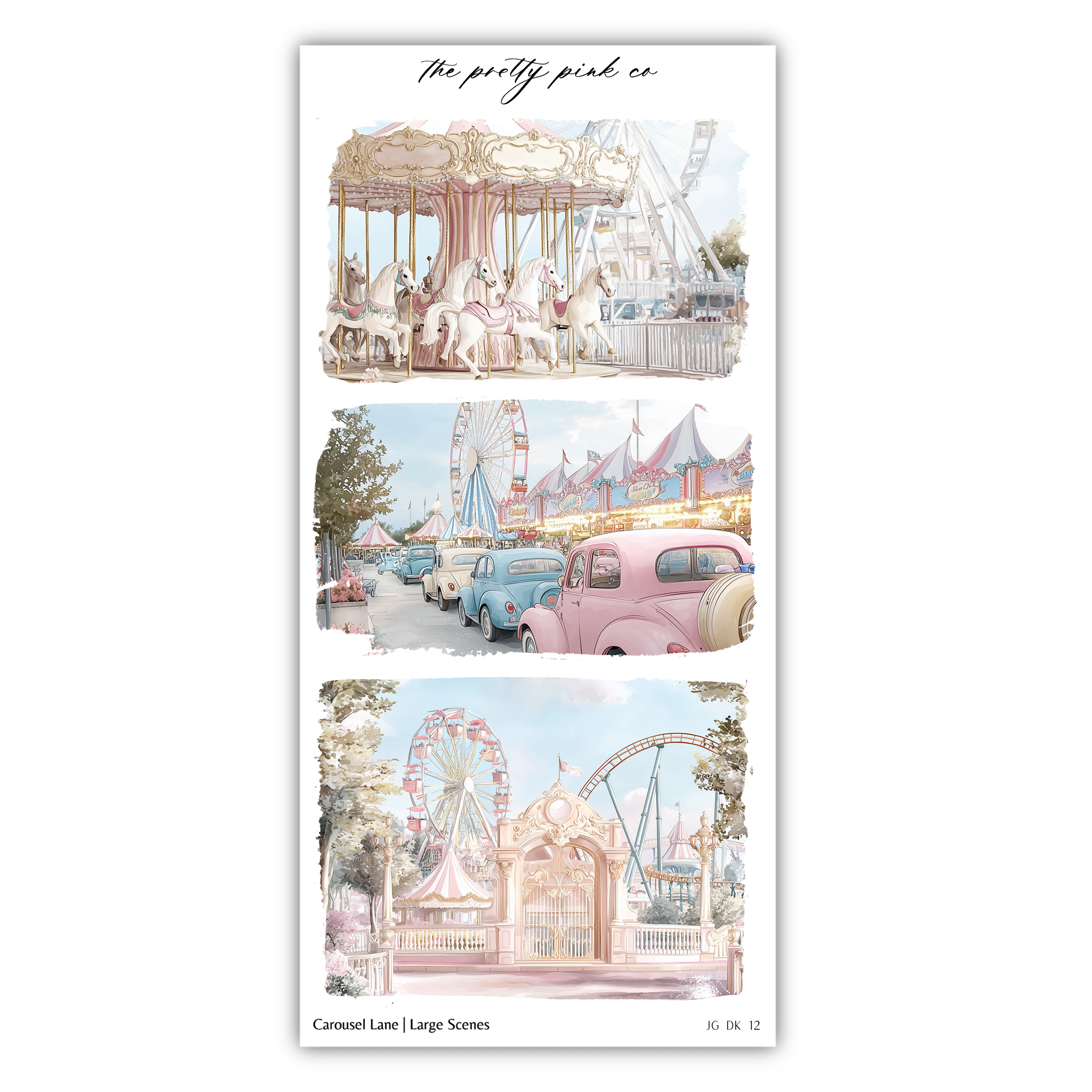 a set of three pictures of a carnival