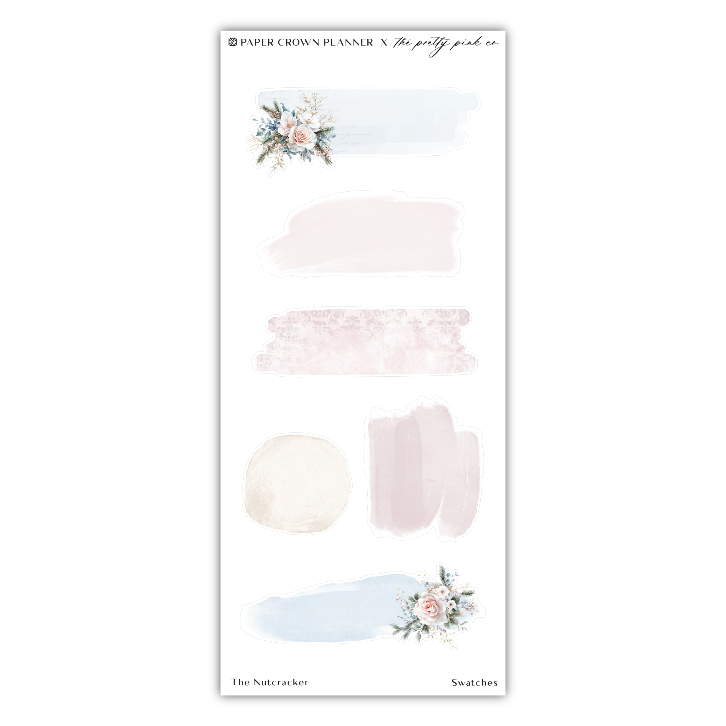 a sticker sheet with watercolor paint and flowers