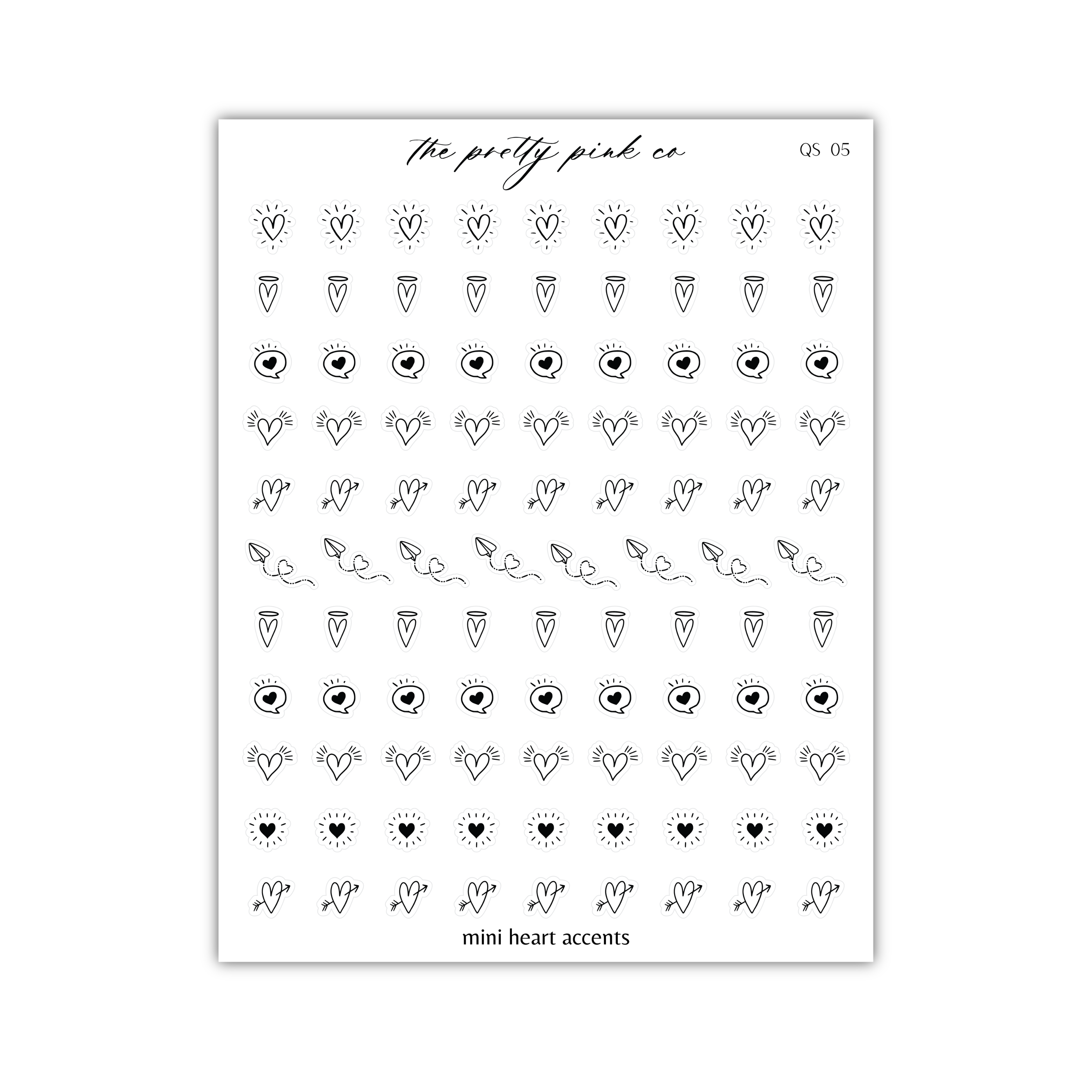 a sheet of black and white stickers with flowers
