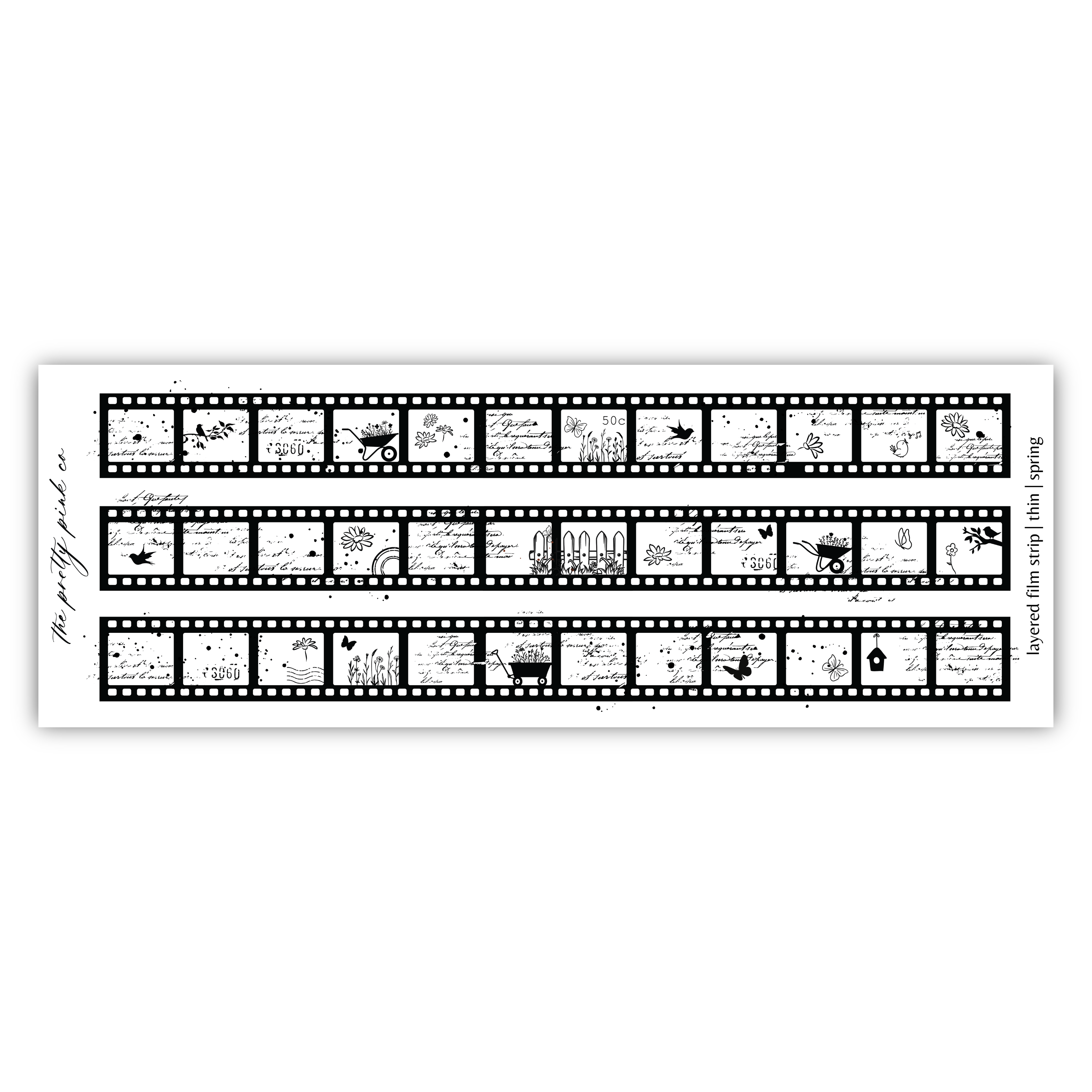 a black and white photo of a movie strip