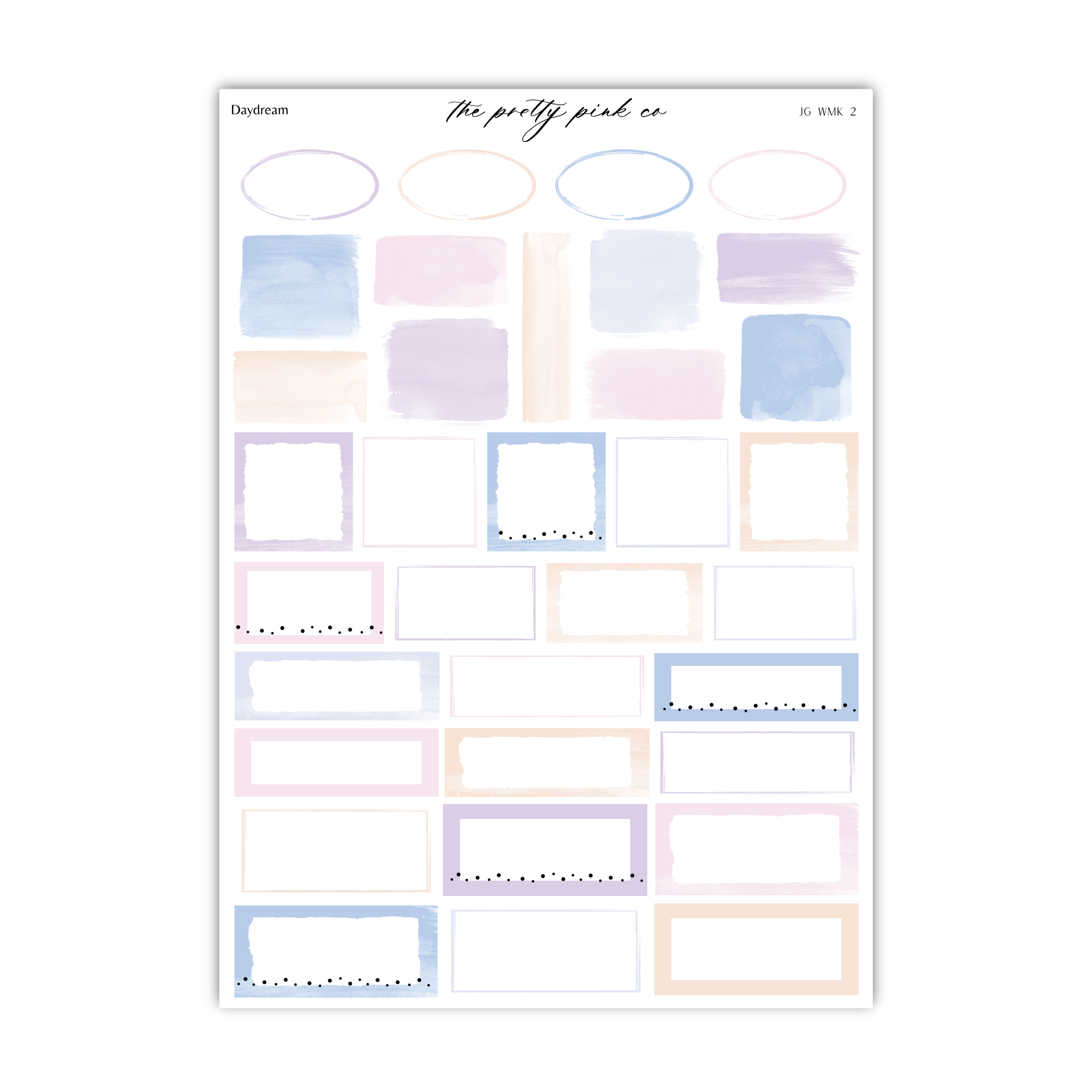 a sticker sheet with different shapes and colors