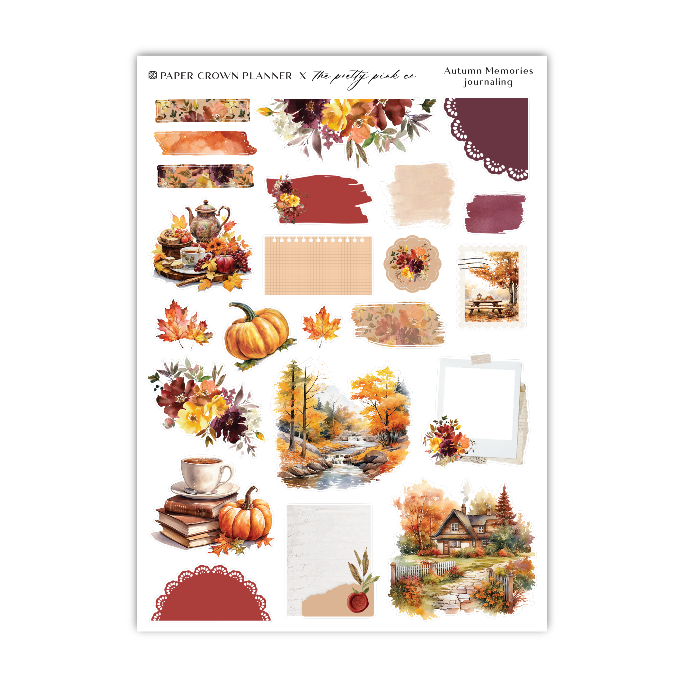 a sticker sheet with a fall theme