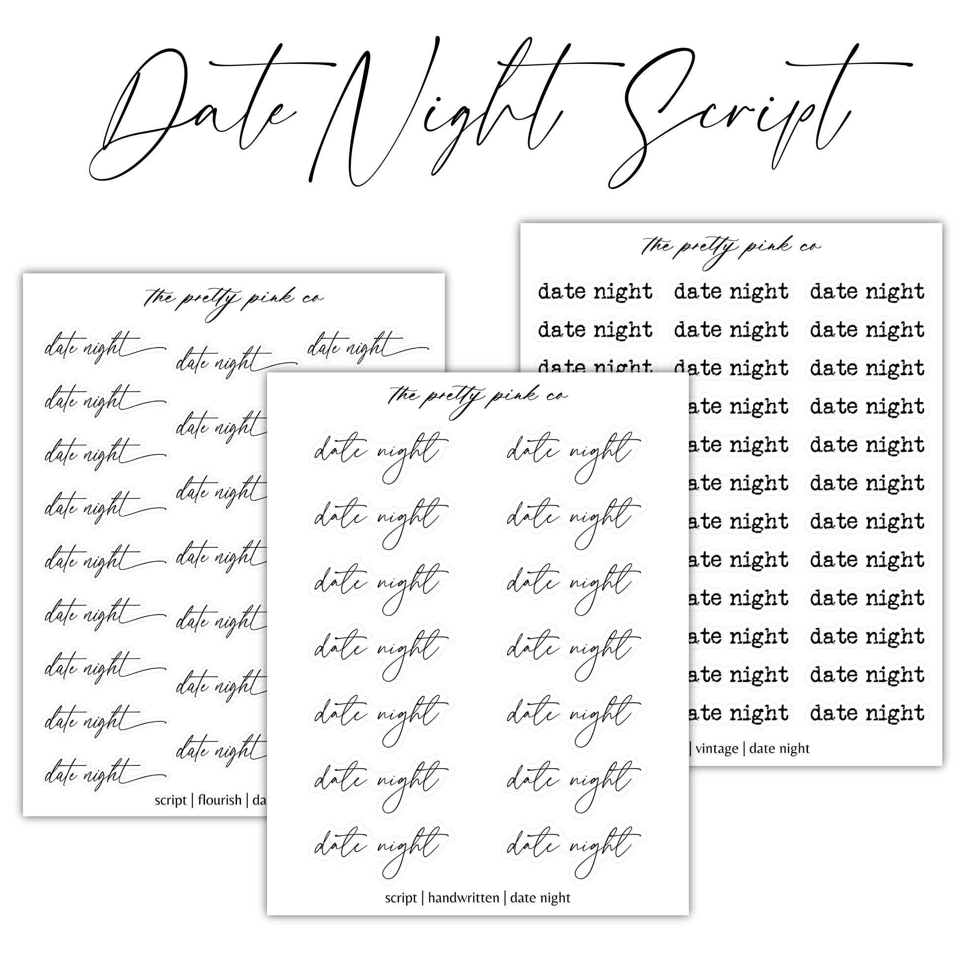 a set of three handwritten notes with handwriting on them