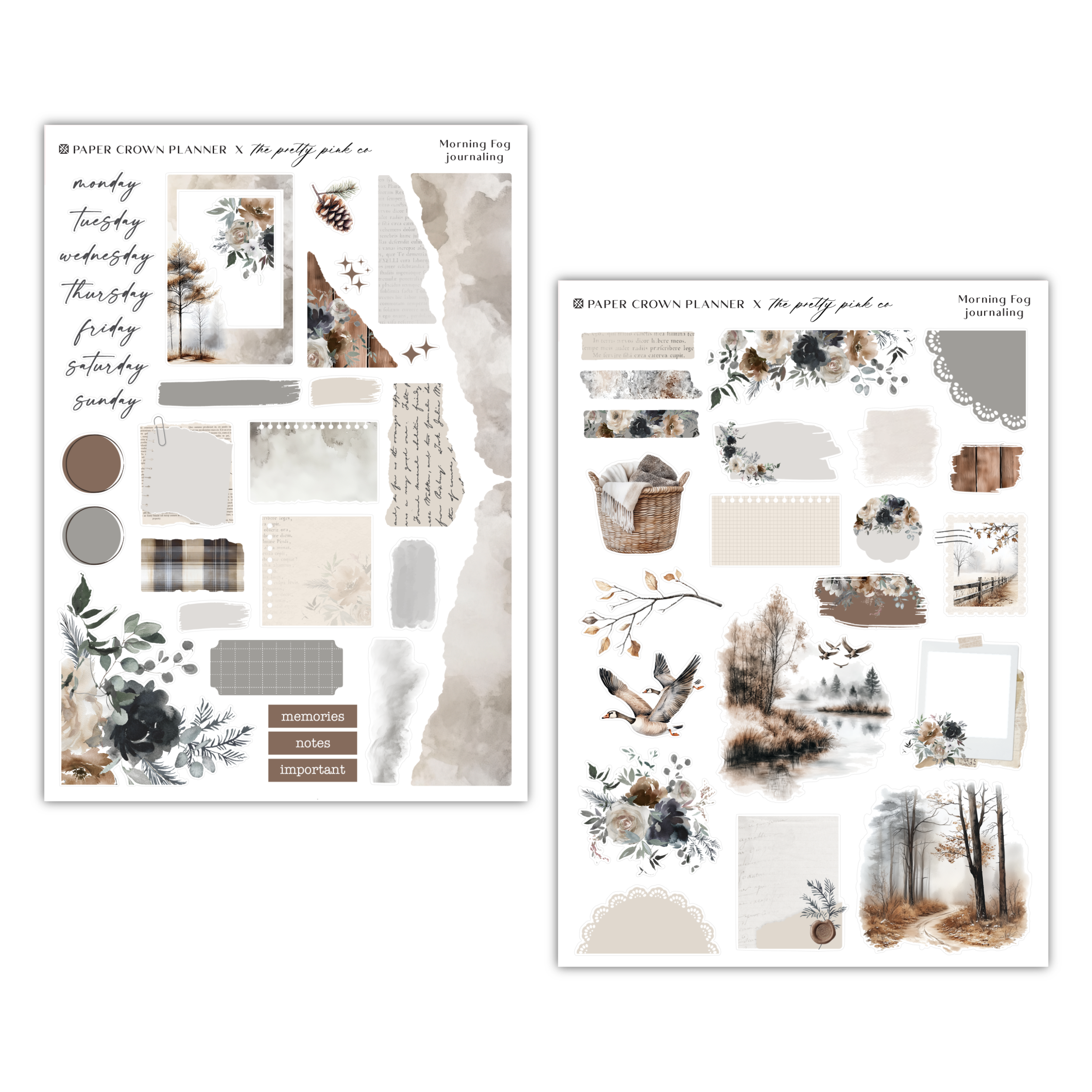 two sheets of stickers with different designs