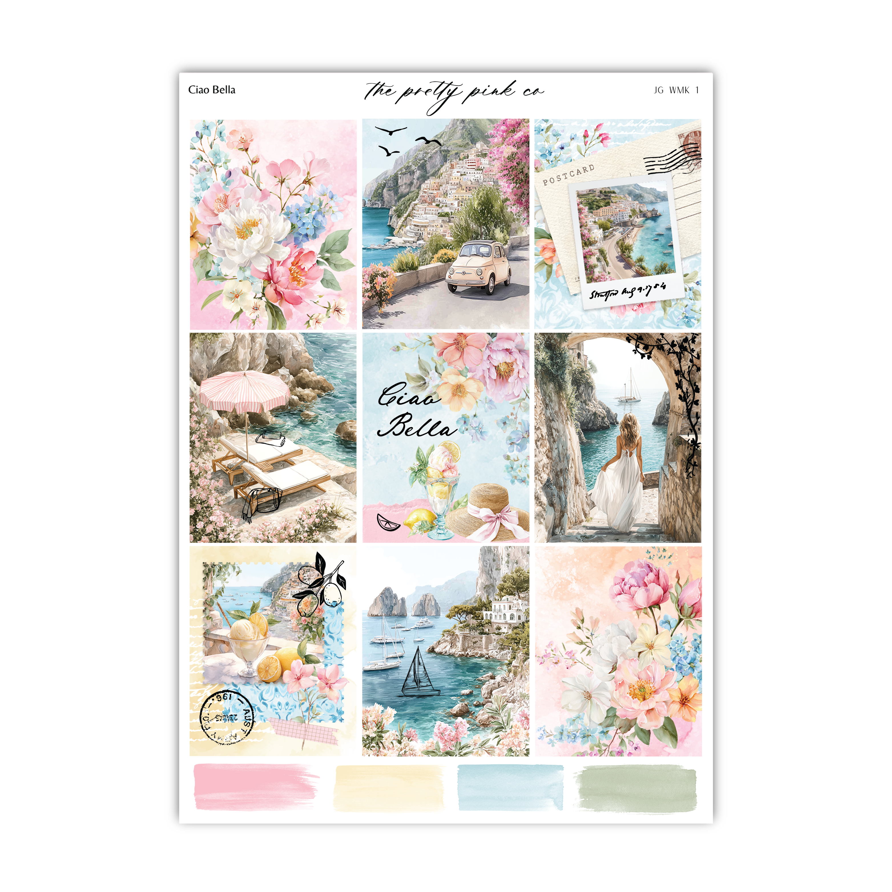 The image is a collage of nine different pictures, each depicting various scenes and elements related to the theme of "the pretty pink co". The collage includes images of flowers, landscapes, people, and other elements that contribute to the overall aesthetic and theme of the collage.