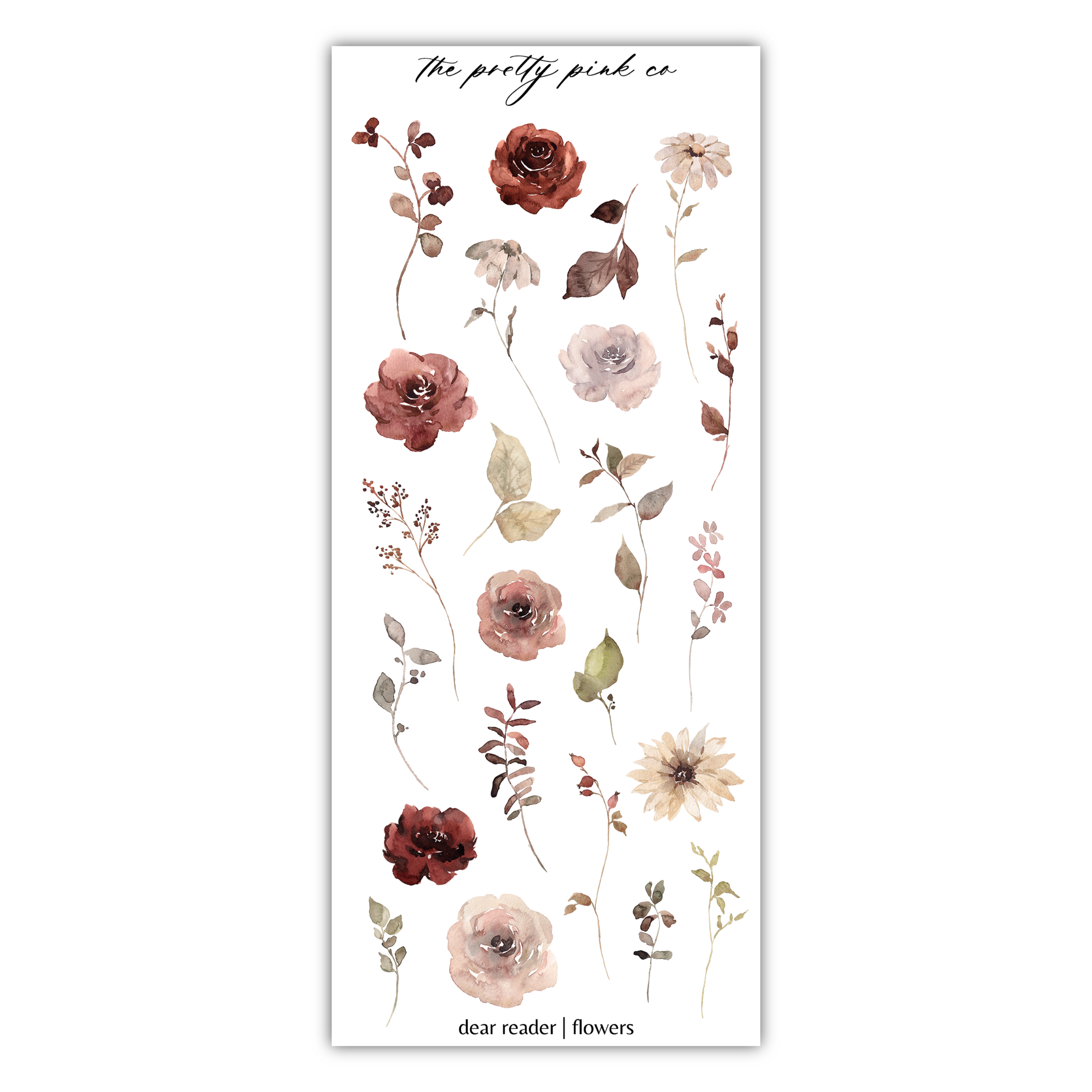 a sheet of paper with flowers on it