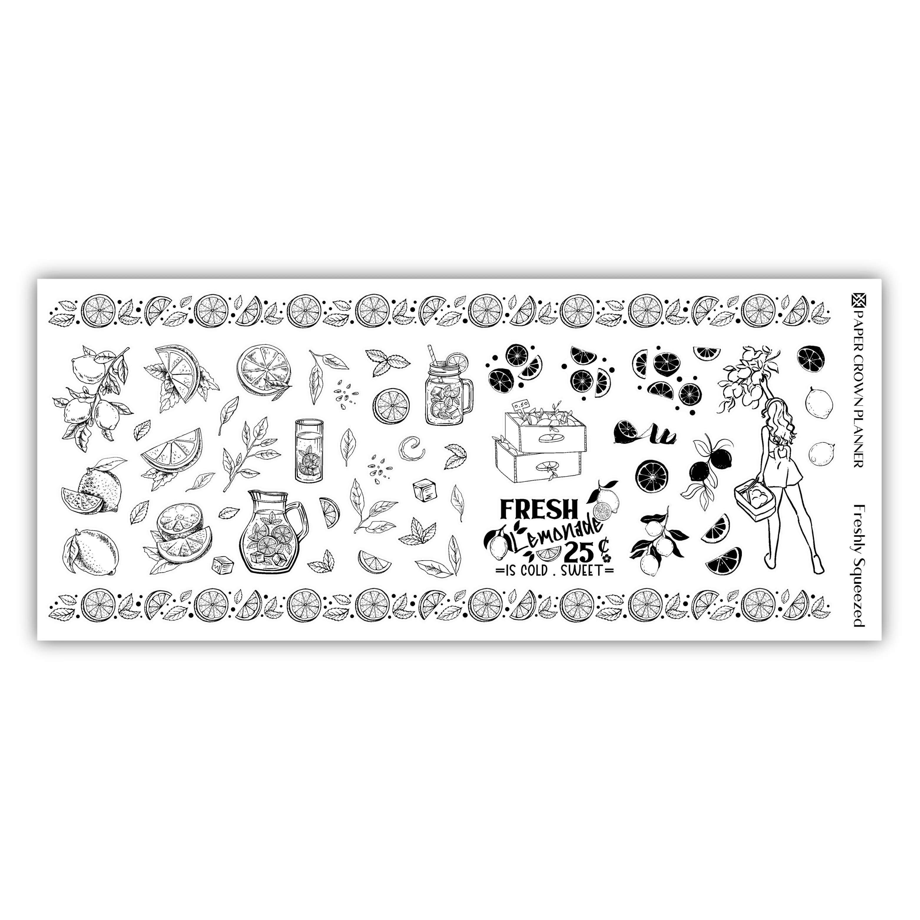 a black and white drawing of a sticker