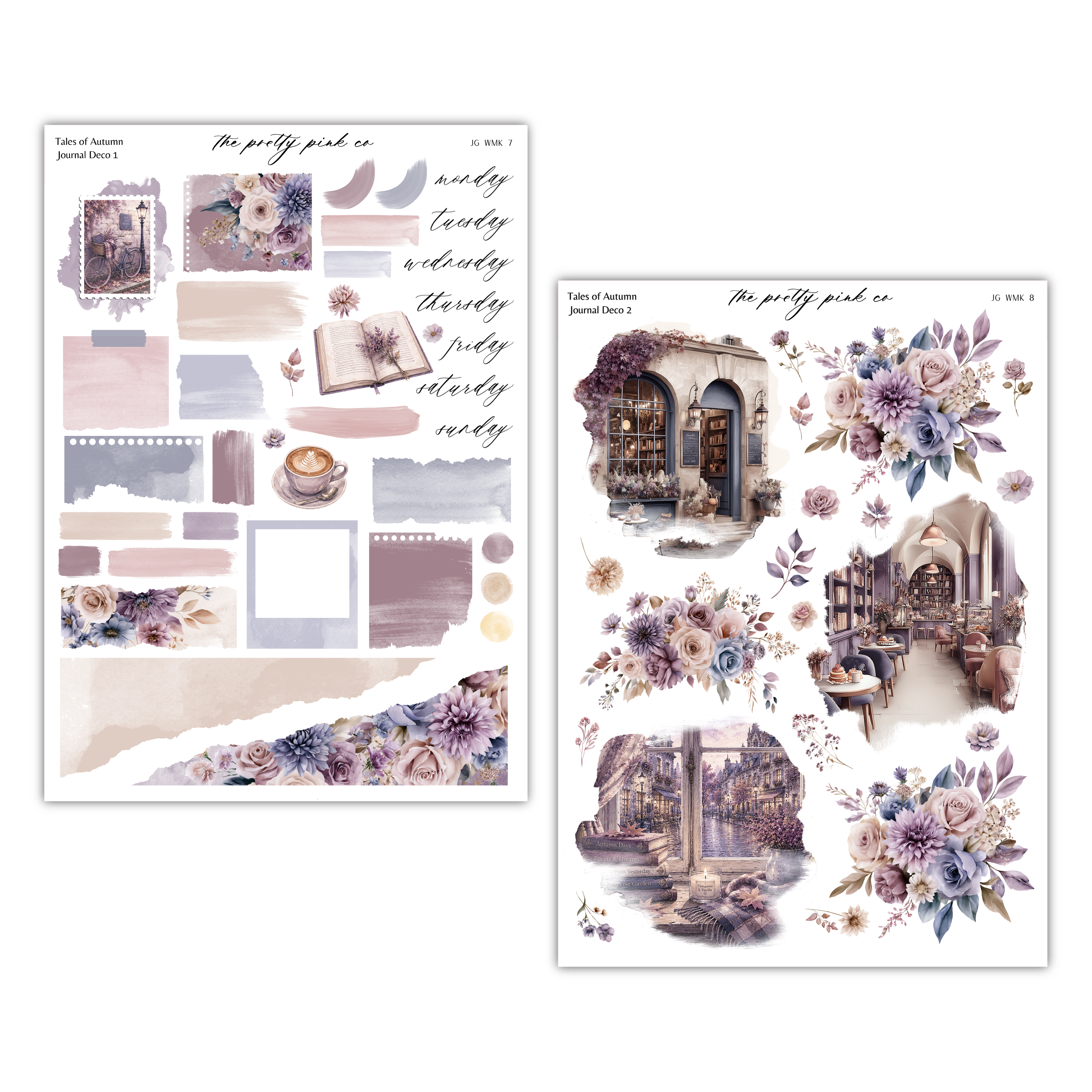 a collection of decorative elements, including floral patterns, architectural details, and other artistic elements, arranged in a visually appealing manner.