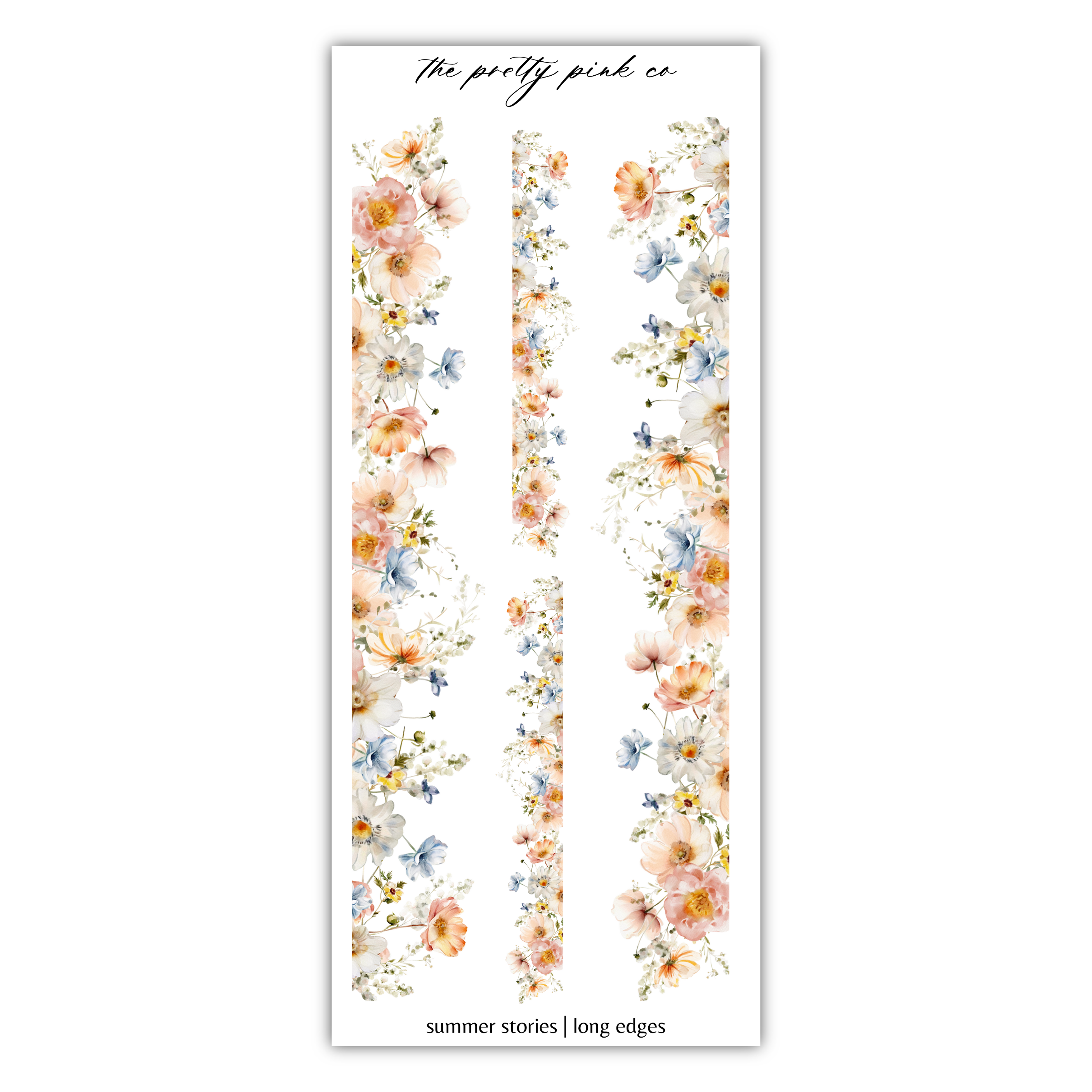a white sticker with flowers on it