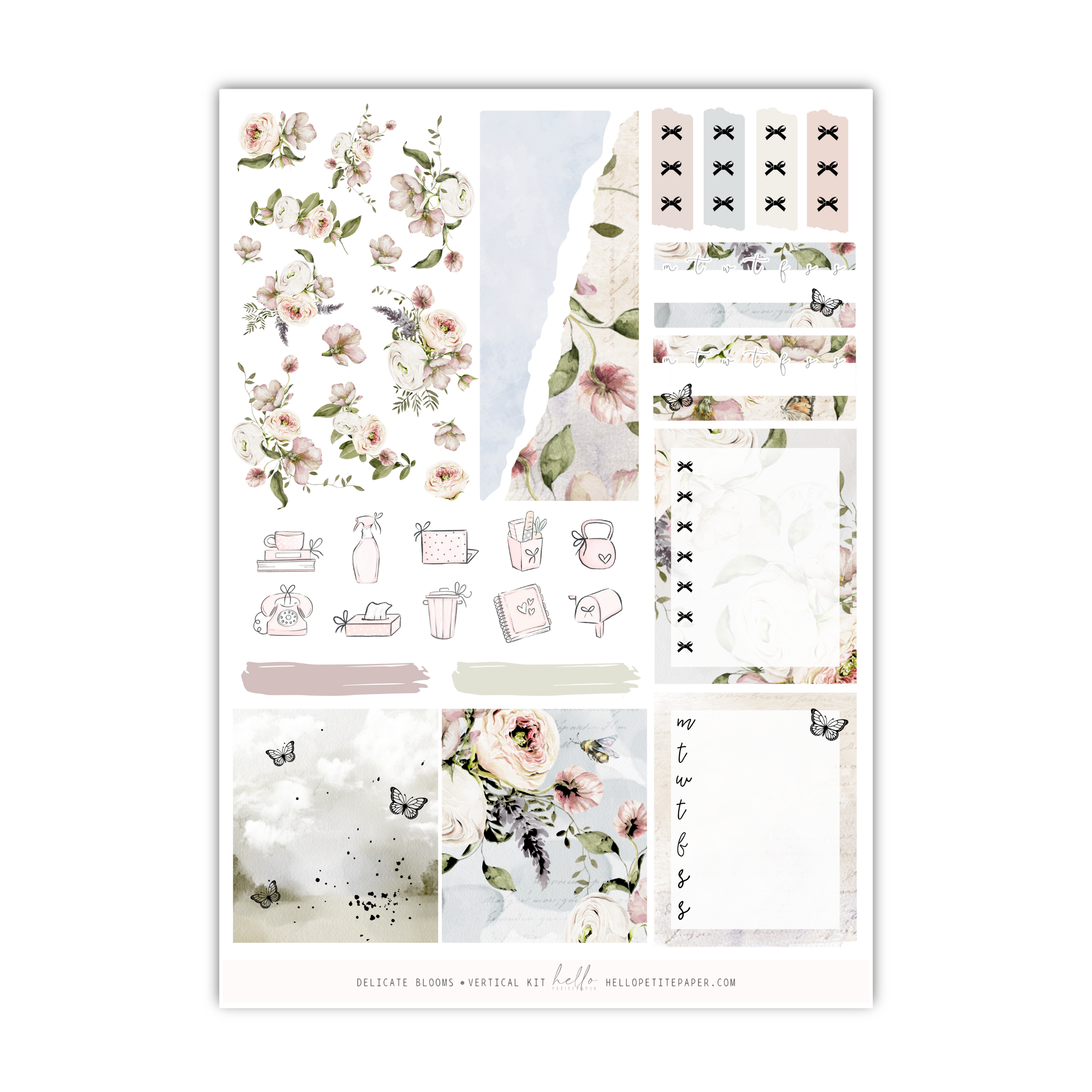 a sheet of paper with flowers on it