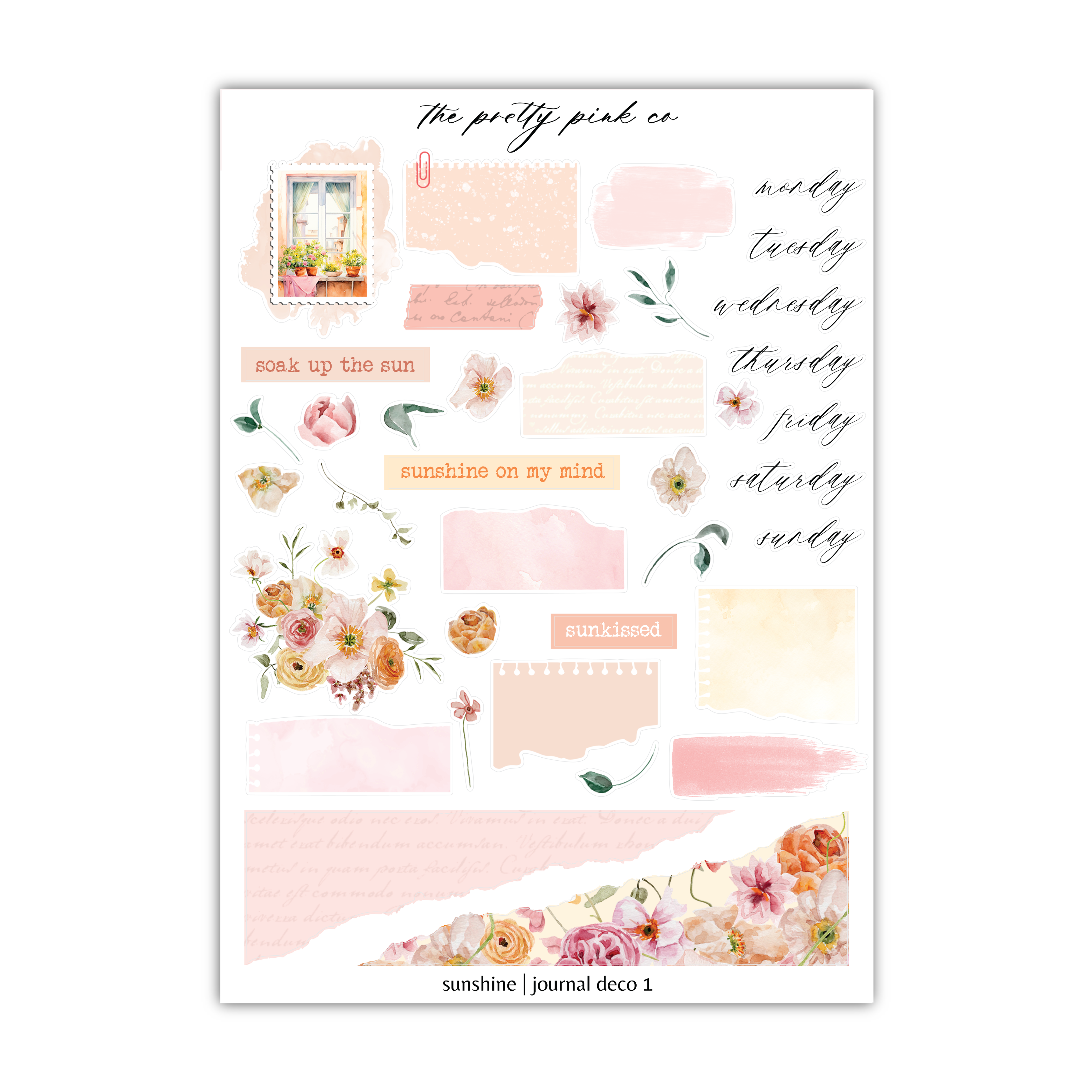 a sheet of paper with flowers on it