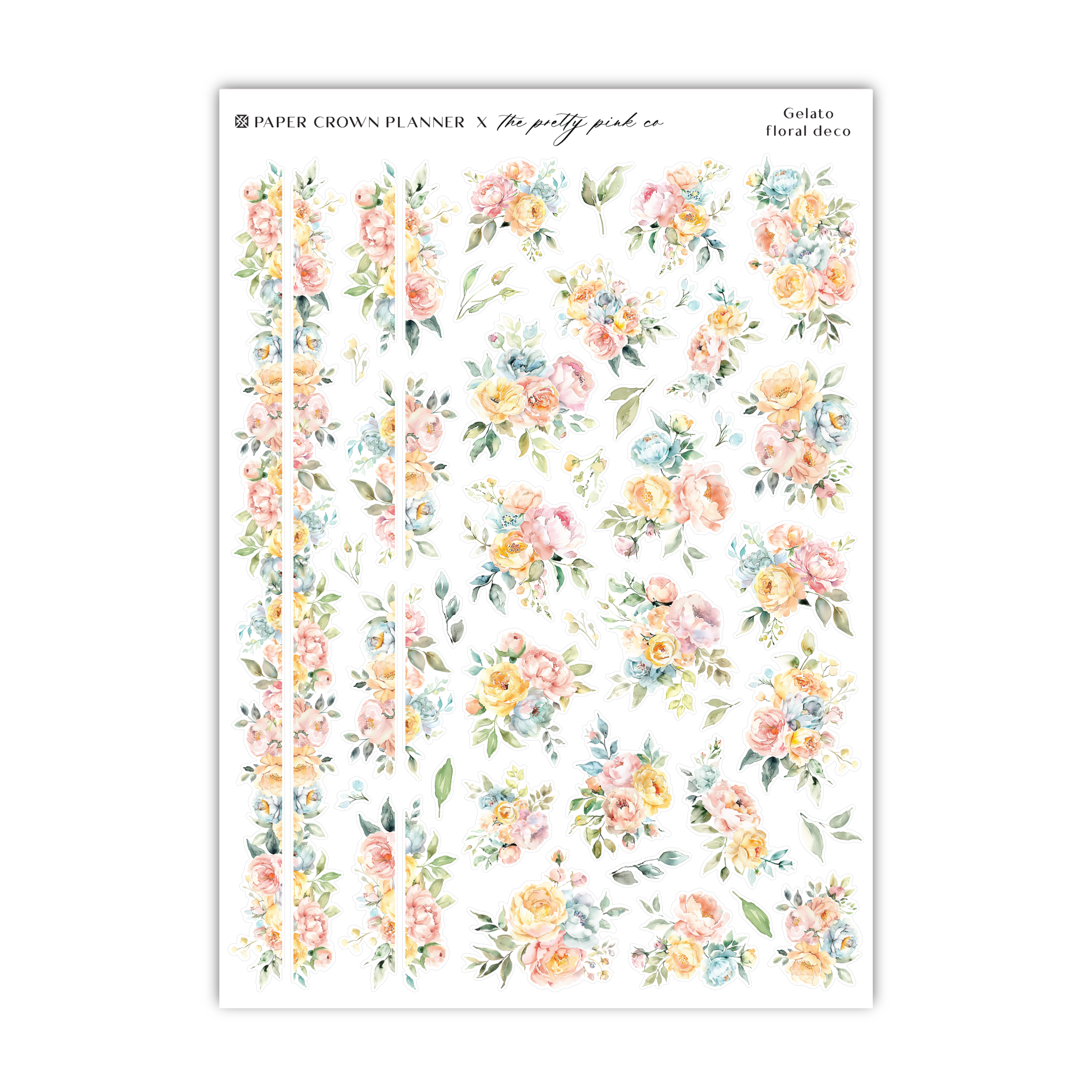 a sheet of paper with flowers on it